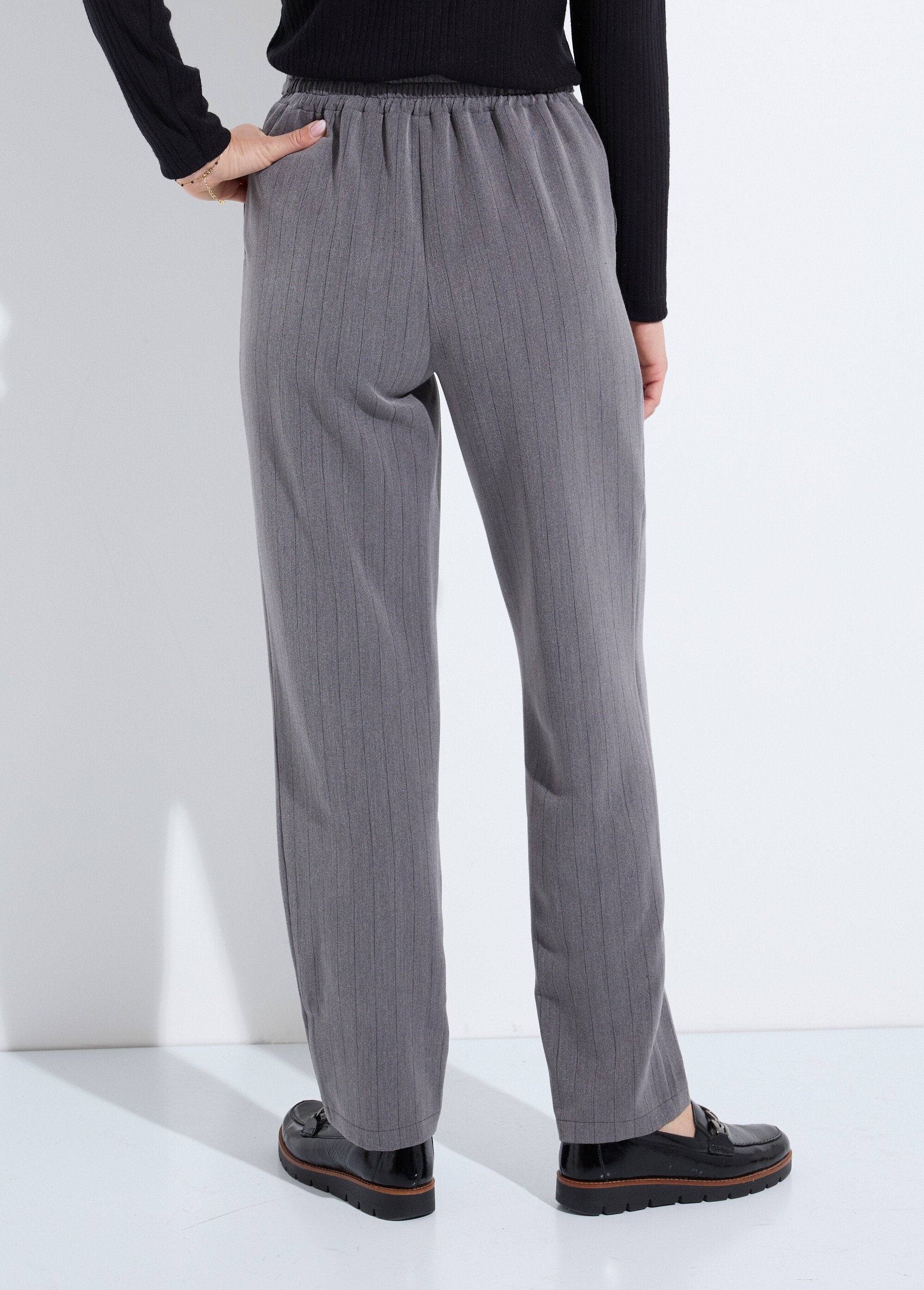 Pantaloni_a_gamba_dritta_con_elastico_a_3/4_in_vita_Gris_et_noir_DO1_slim