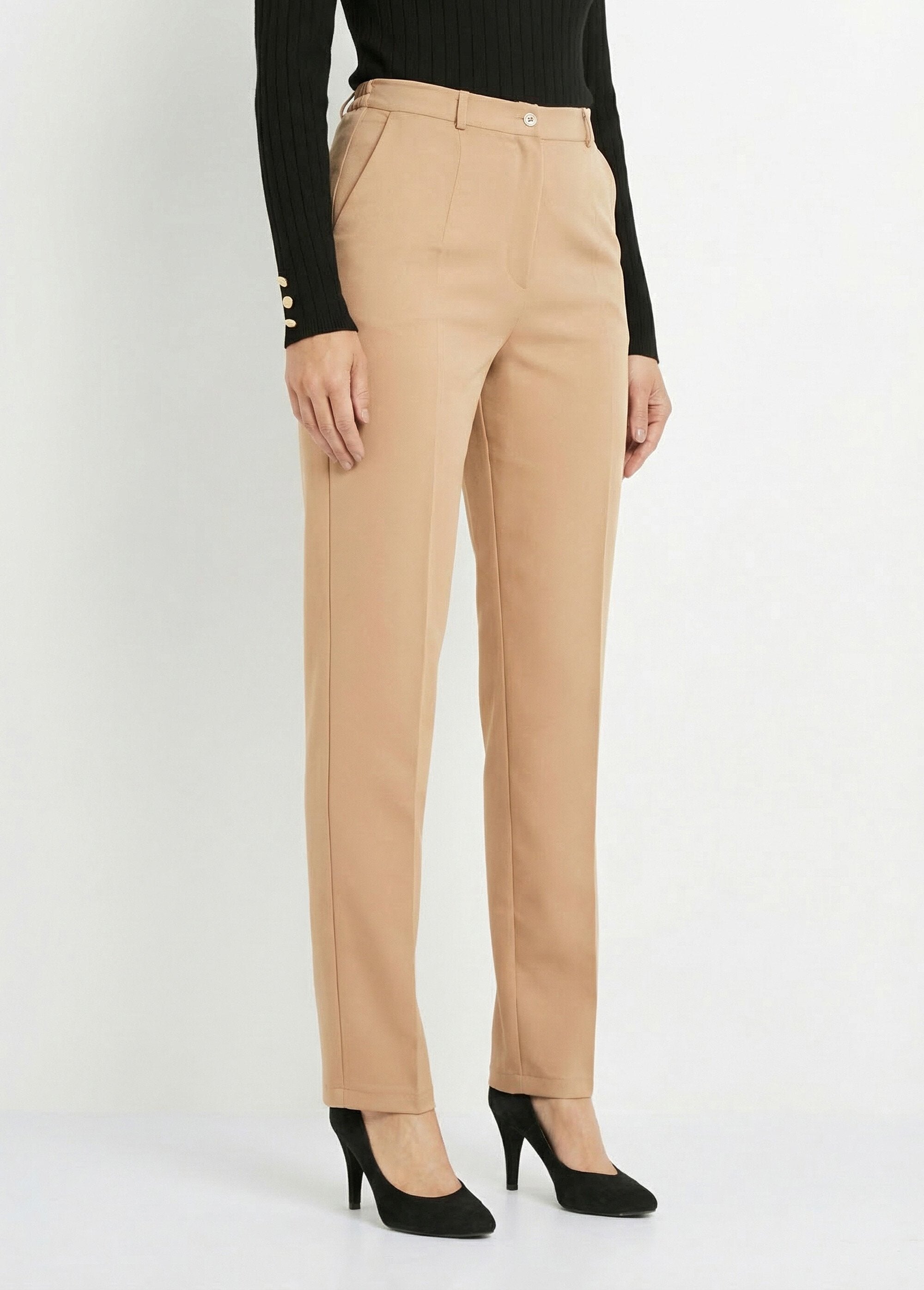 Pantaloni_tinta_unita_a_gamba_dritta_con_vita_semi-elasticizzata_Beige_FA1_slim