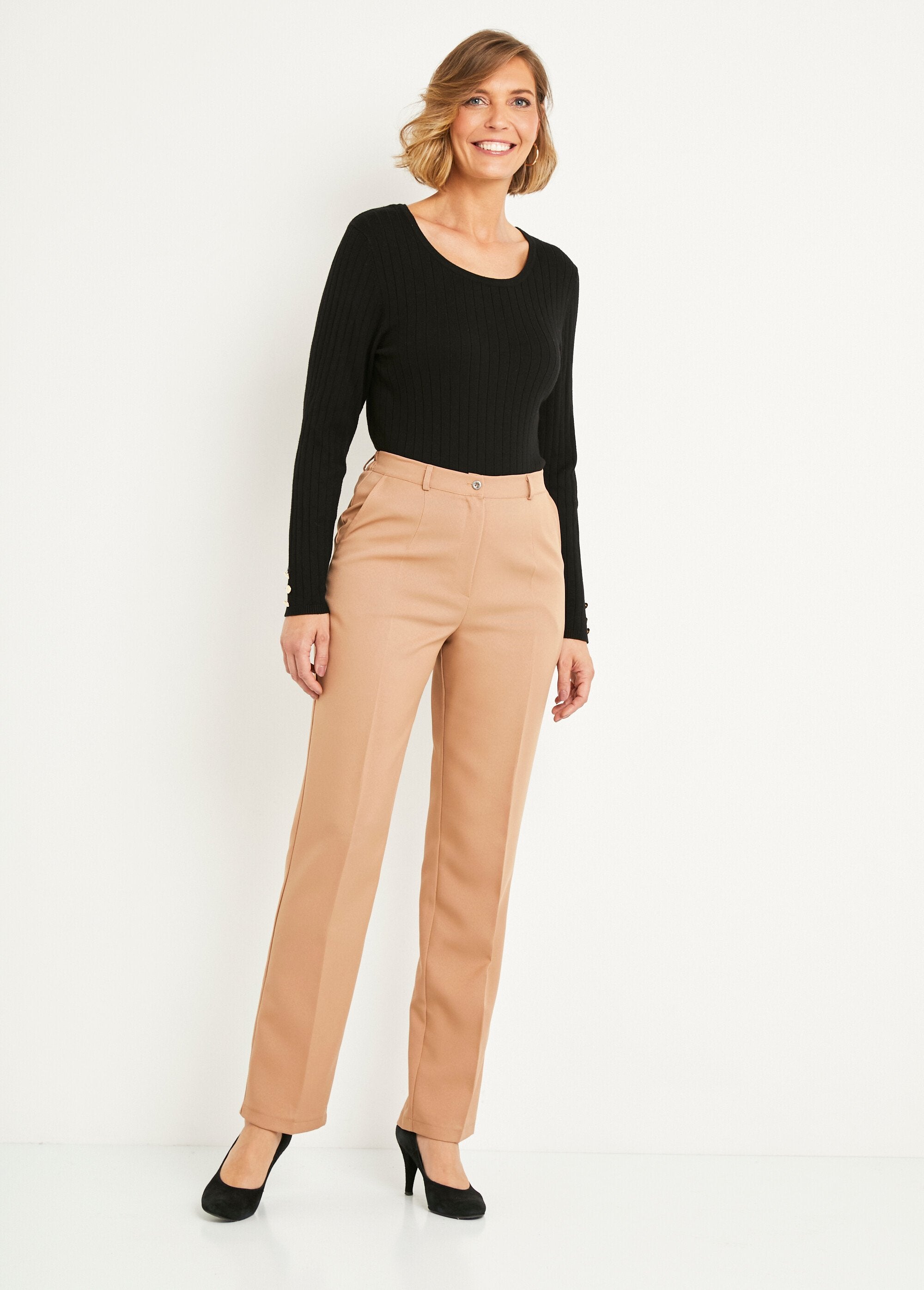 Pantaloni_tinta_unita_a_gamba_dritta_con_vita_semi-elasticizzata_Beige_SF1_slim