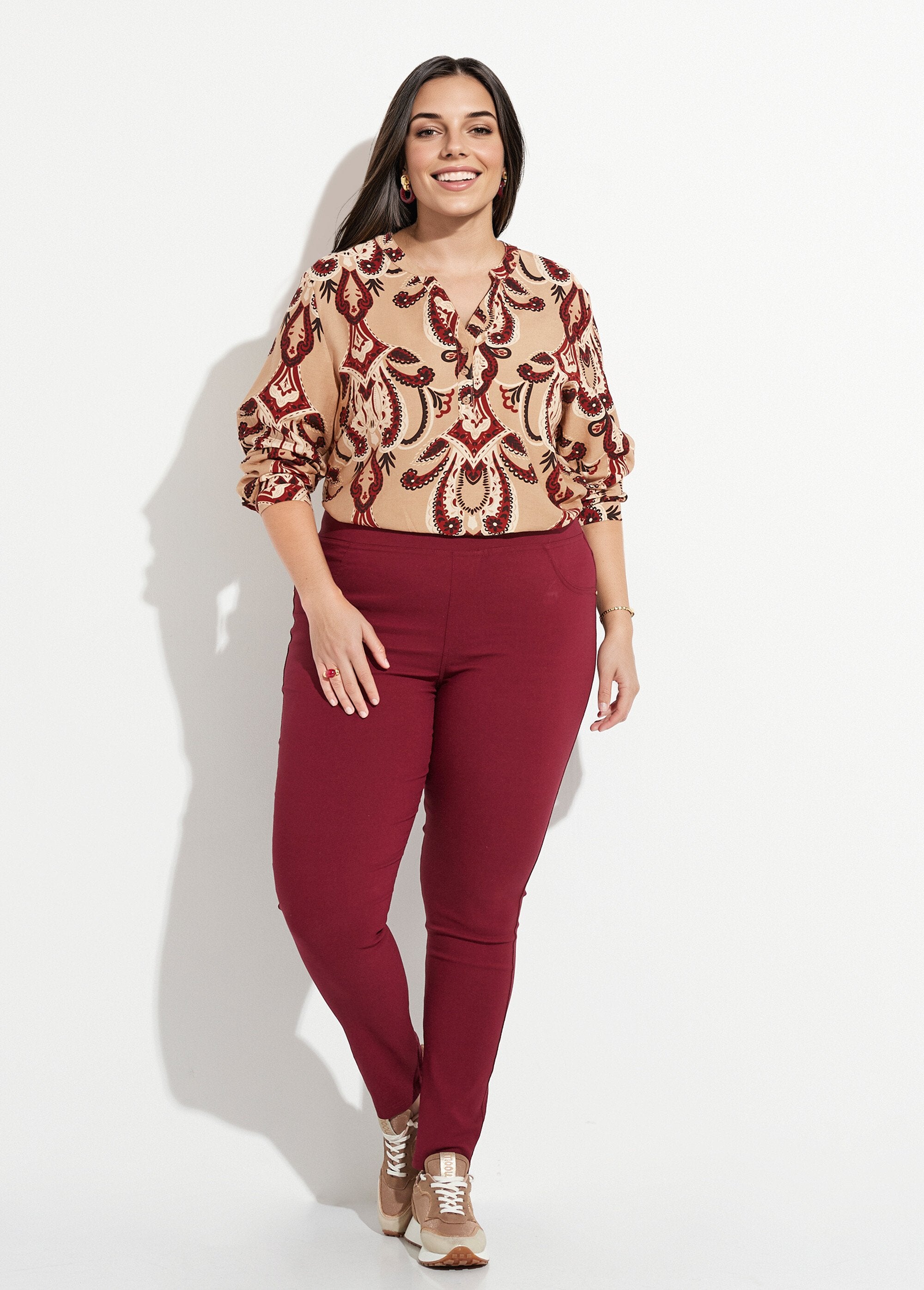 Pantaloni_stretch_con_elastico_in_vita_Bordeaux_SF1_curvy