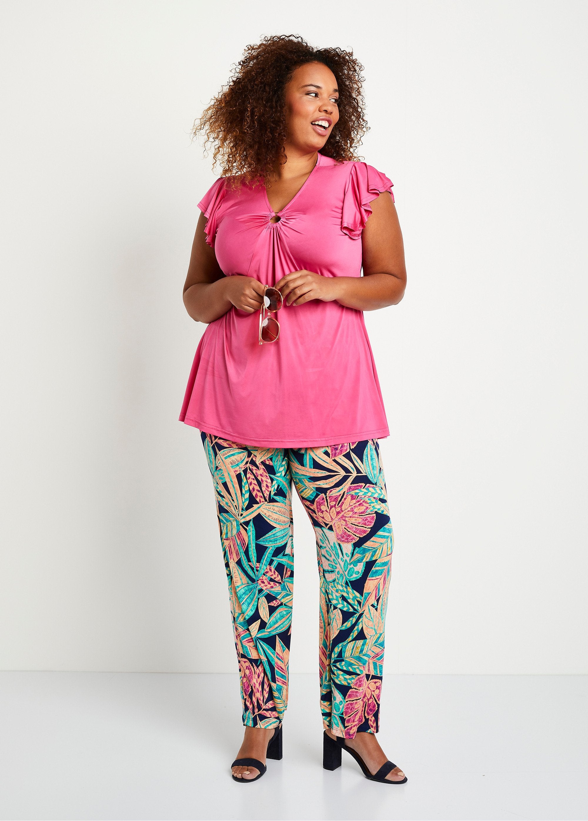 Pantaloni_a_gamba_larga_con_elastico_in_vita_Verde_e_rosa_SF1_curvy