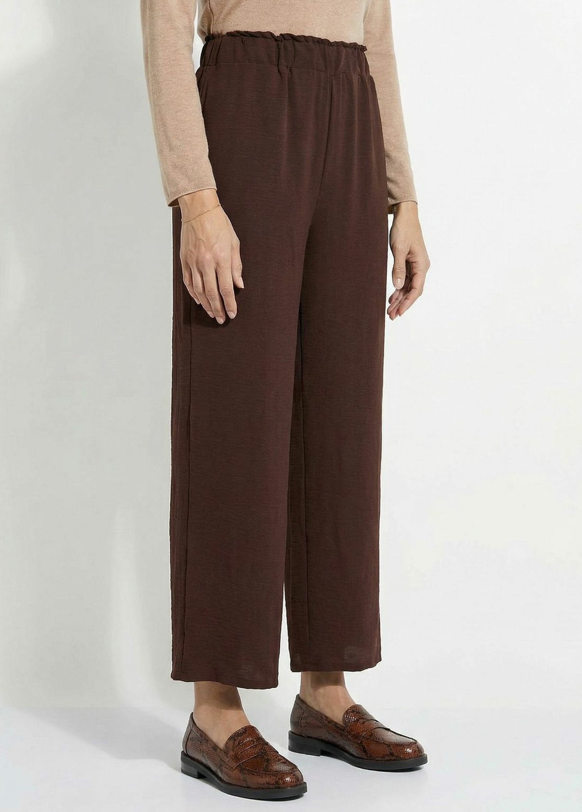 Pantaloni_a_gamba_larga_in_crêpe_fluido_Chocolat_FA1_slim