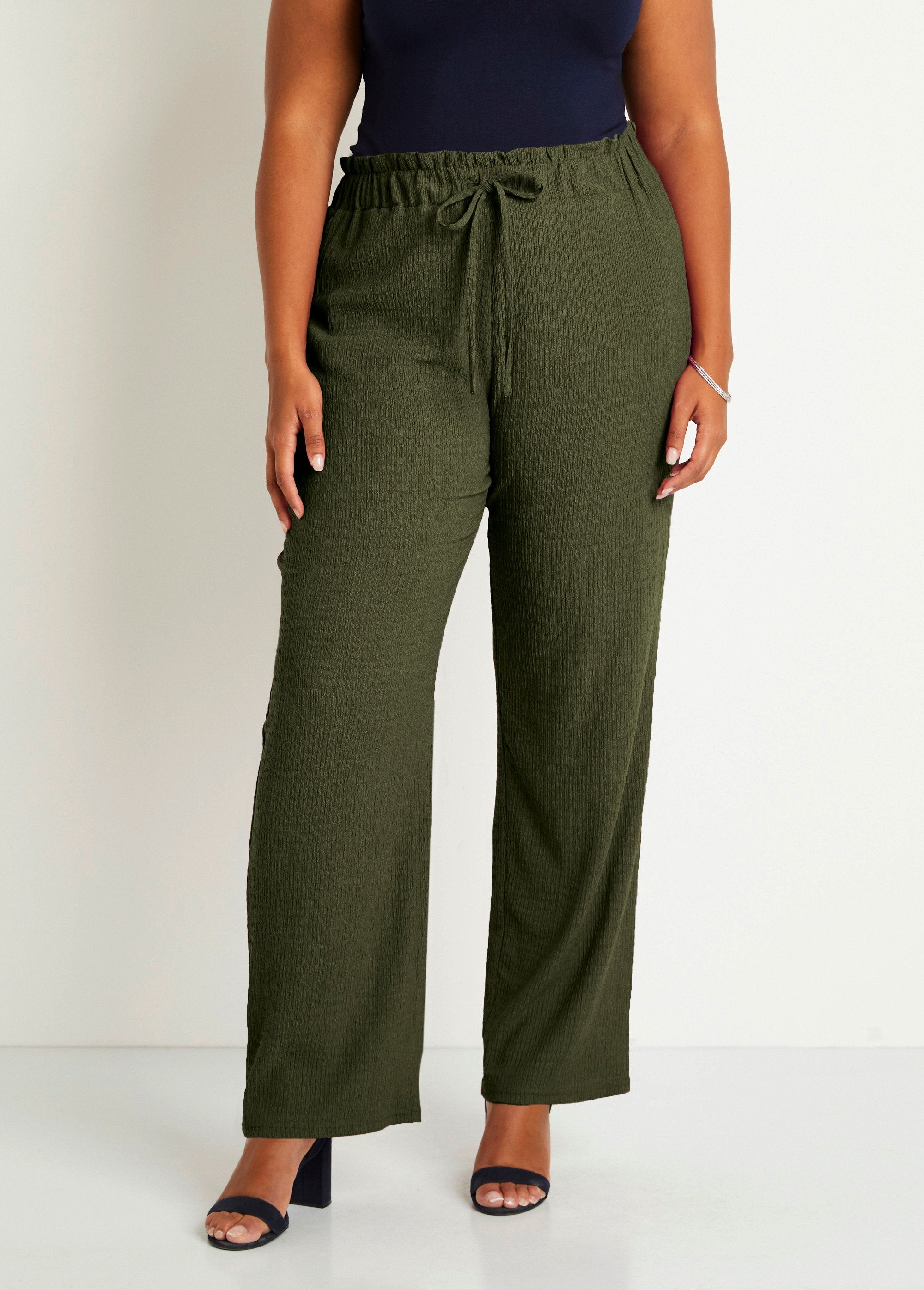 Pantaloni_a_gamba_larga_con_elastico_in_vita_in_maglia_Verde_lime_FA1_curvy