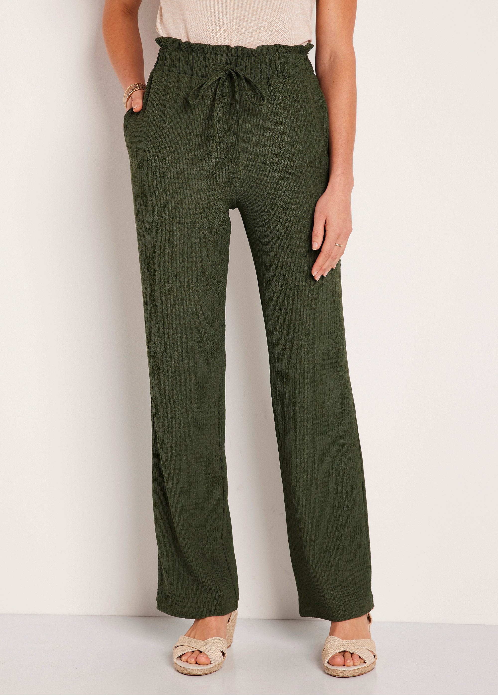 Pantaloni_a_gamba_larga_con_elastico_in_vita_in_maglia_Verde_lime_FA2_slim