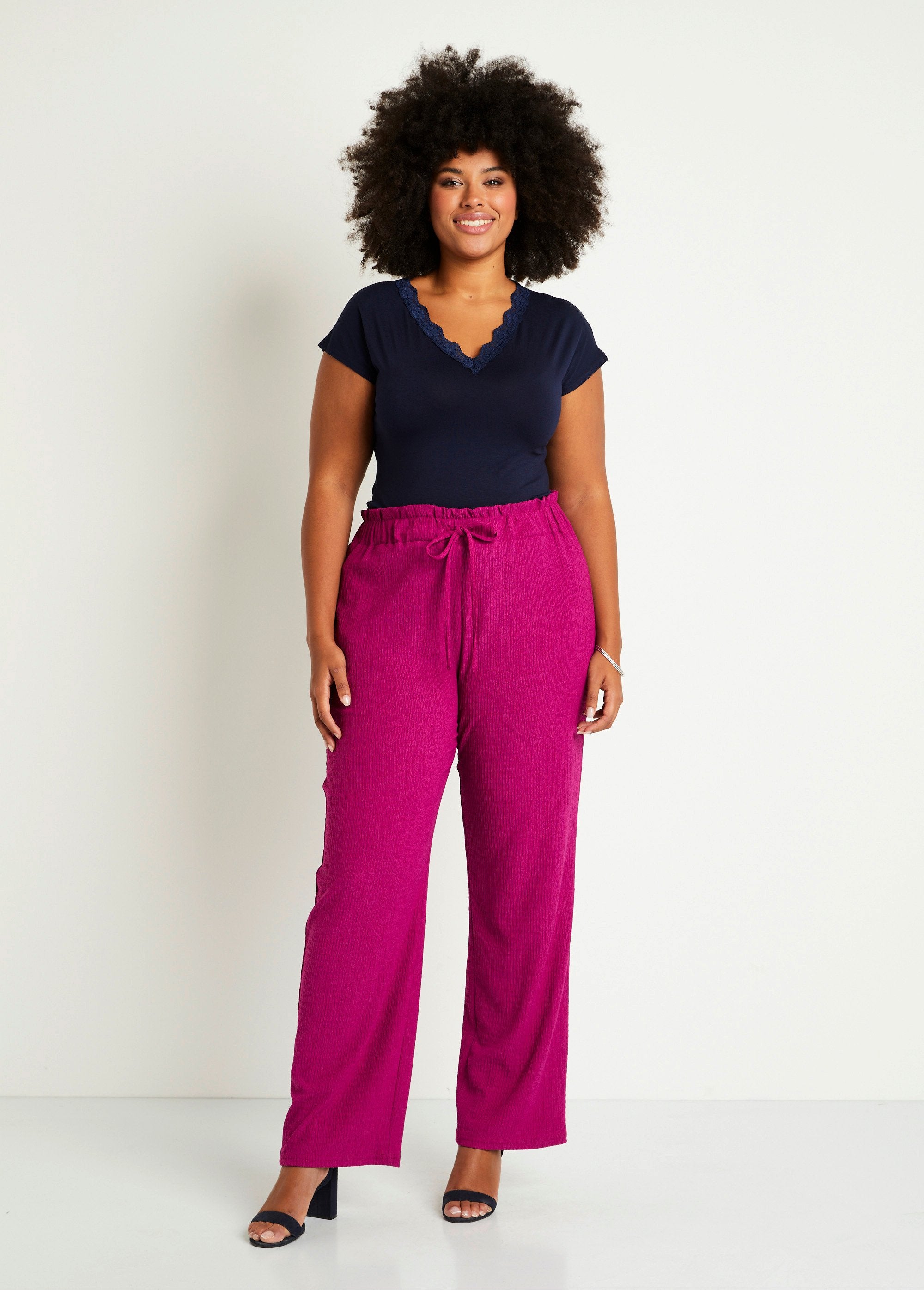 Pantaloni_a_gamba_larga_con_elastico_in_vita_in_maglia_Fucsia_SF1_curvy