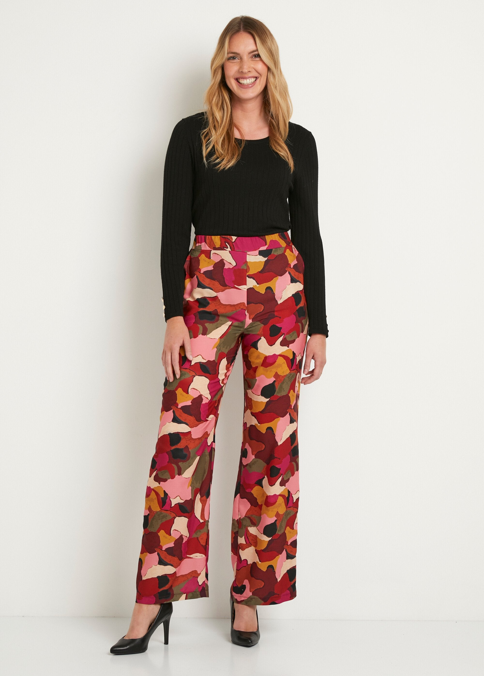 Pantaloni_stampati_a_gamba_larga_con_vita_semielastica_Rose_et_marron_SF1_slim