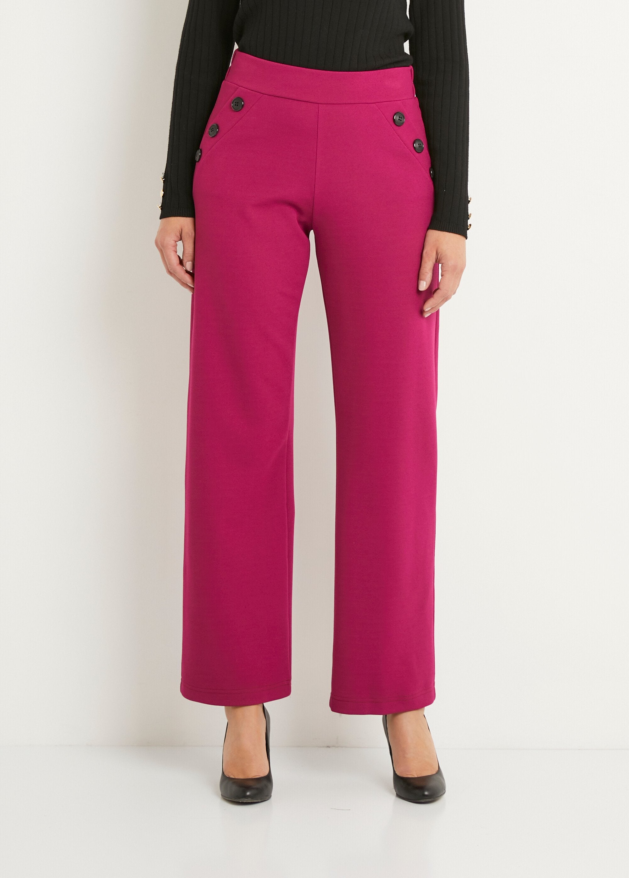 Pantalon_large_taille_semi_élastiquée_uni_Cassis_FA1_slim