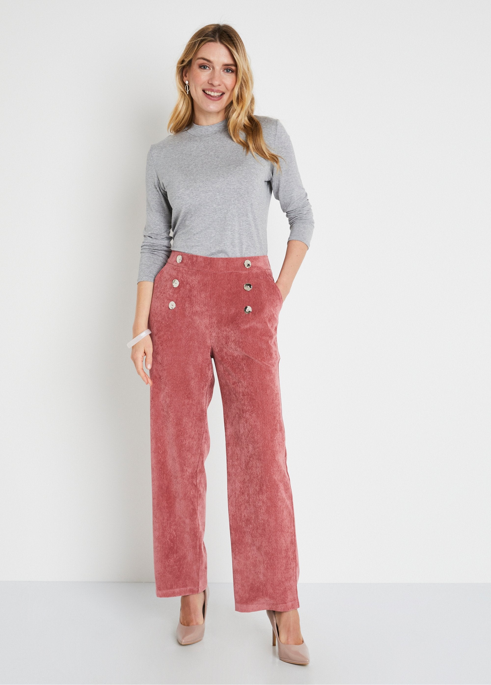 Pantaloni_a_gamba_larga_in_velluto_millerighe_con_effetto_ponte_Vieux_rose_SF1_slim