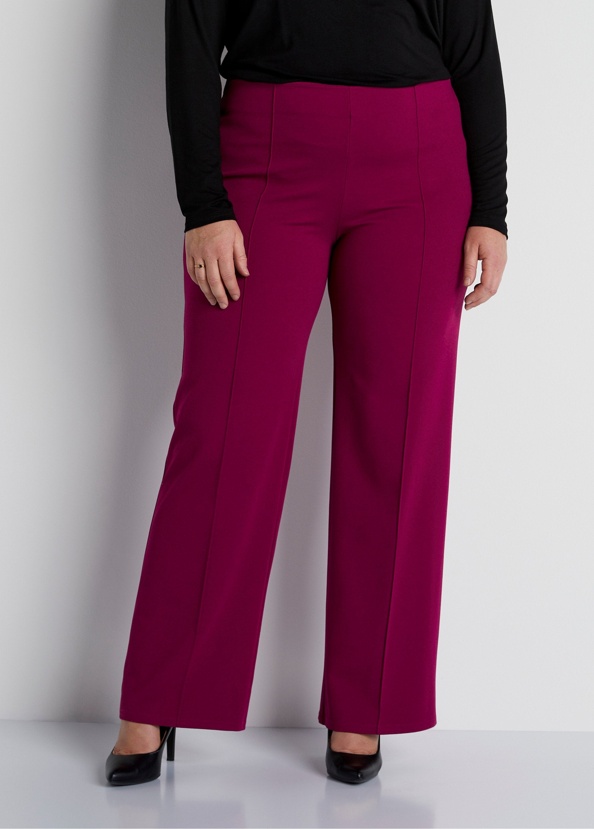 Pantaloni_in_maglia_crepe_con_elastico_in_vita_Lampone_FA1_curvy