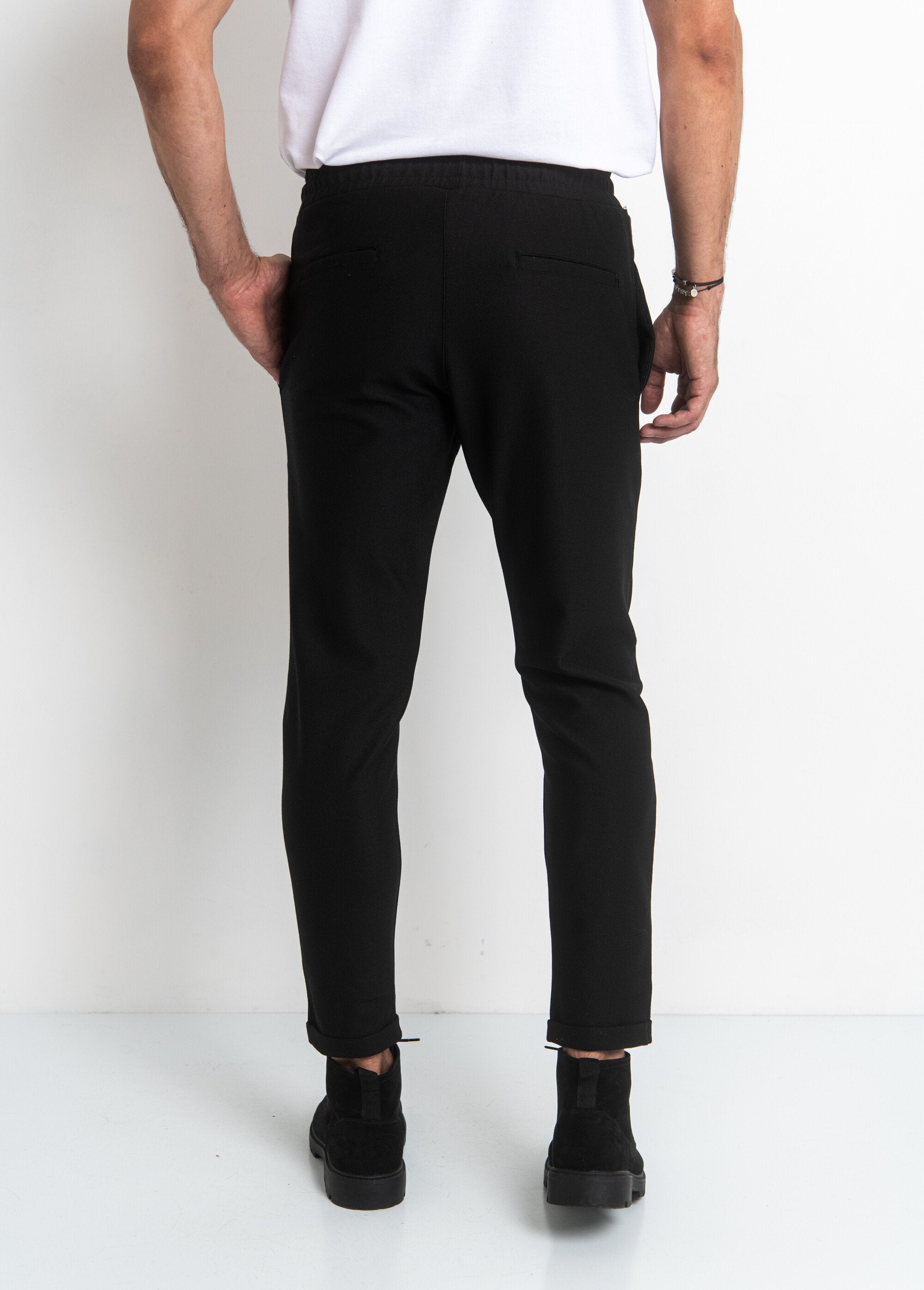 Pantaloni_in_maglia_piqué,_vestibilità_slim_Noir_DO1_slim