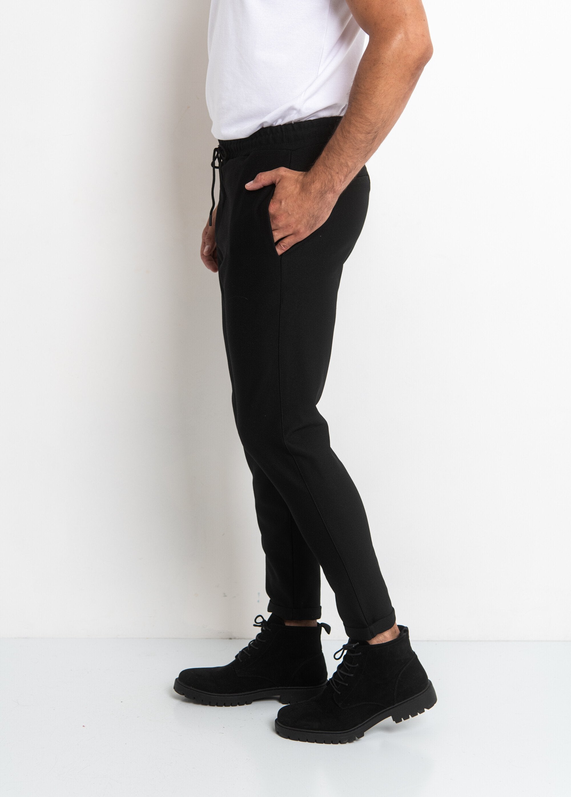 Pantaloni_in_maglia_piqué,_vestibilità_slim_Noir_GA1_slim