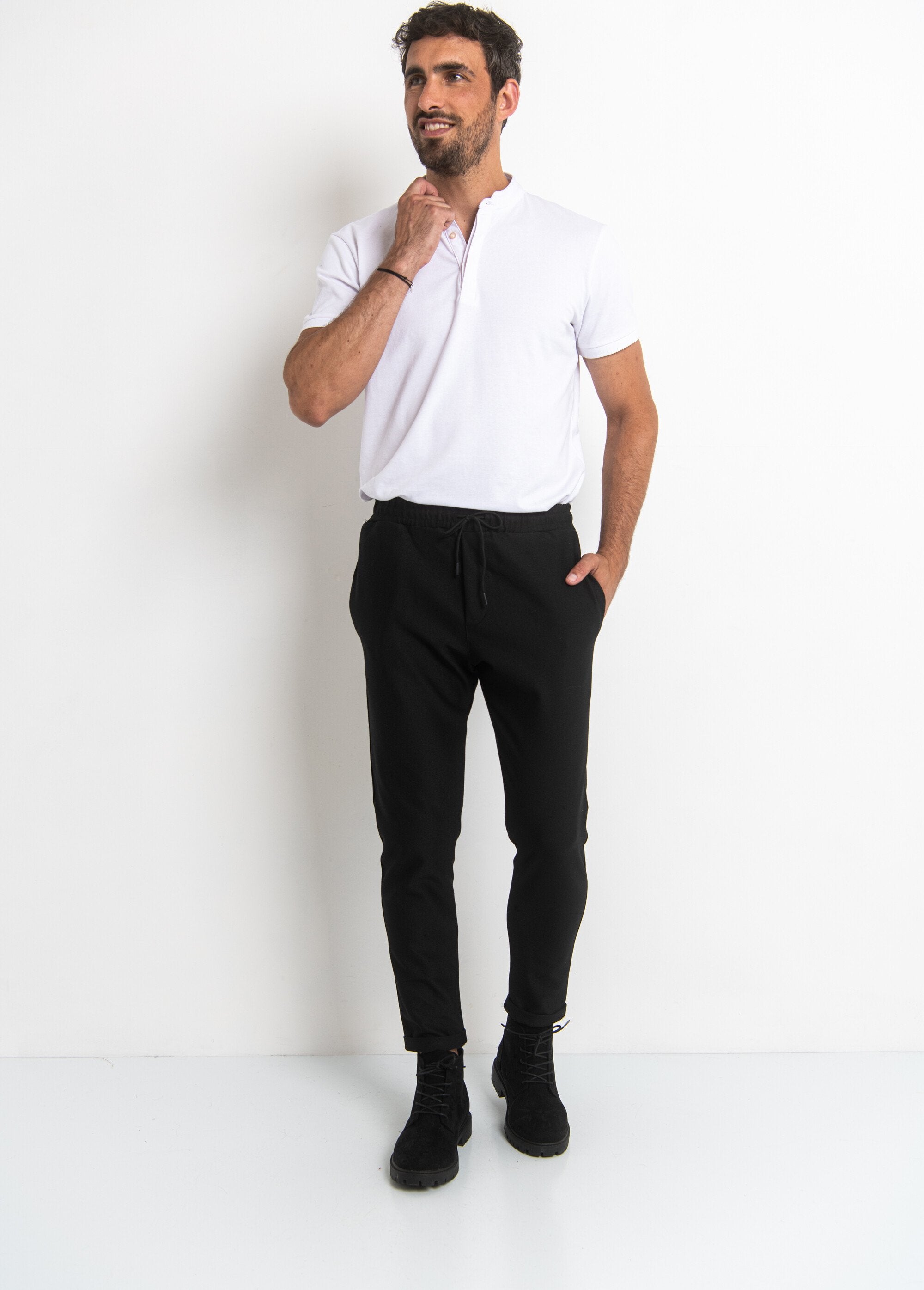 Pantaloni_in_maglia_piqué,_vestibilità_slim_Noir_SF1_slim