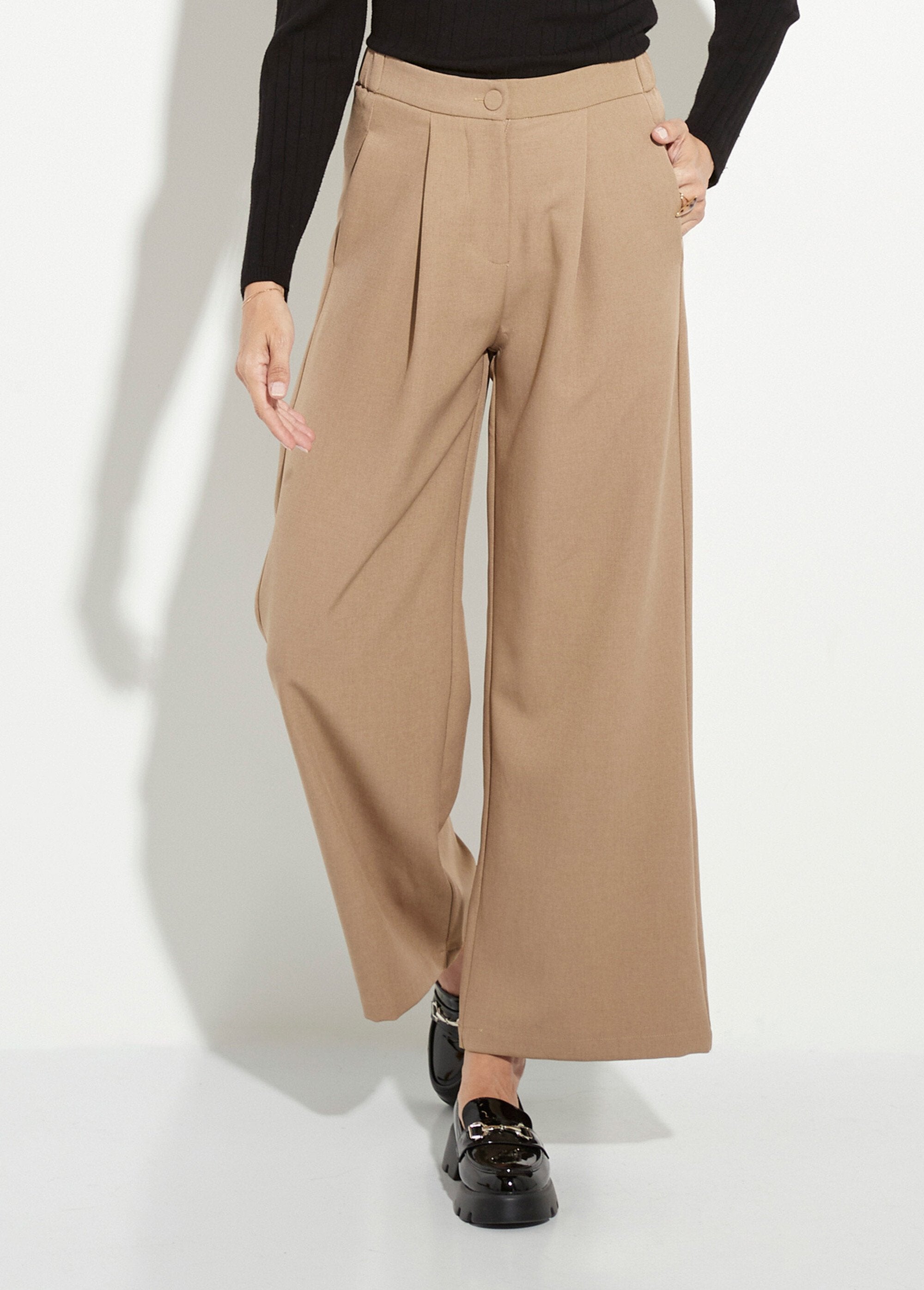 Pantaloni_sartoriali_elasticizzati_fluidi_Beige_FA1_slim