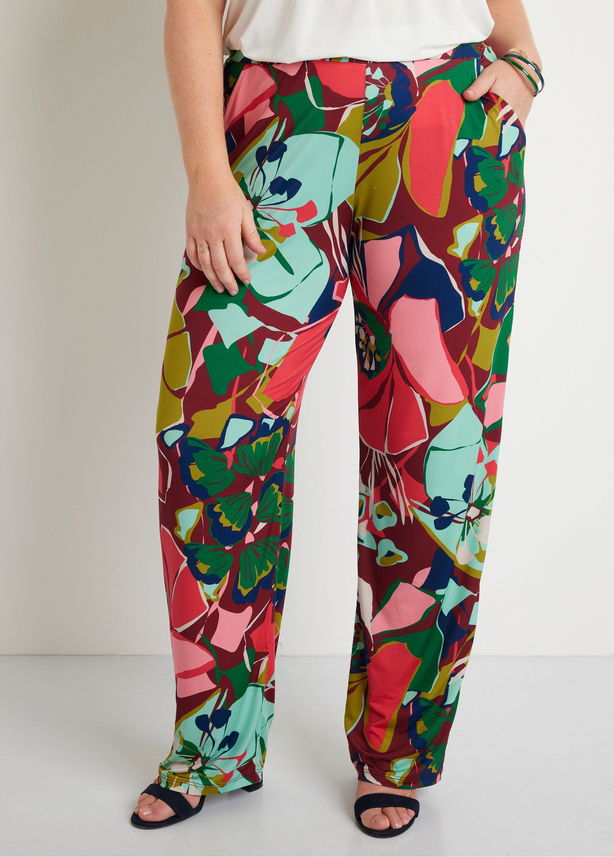 Pantaloni_a_gamba_larga_con_vita_semi-elasticizzata_Rosa_e_verde_FA1_curvy