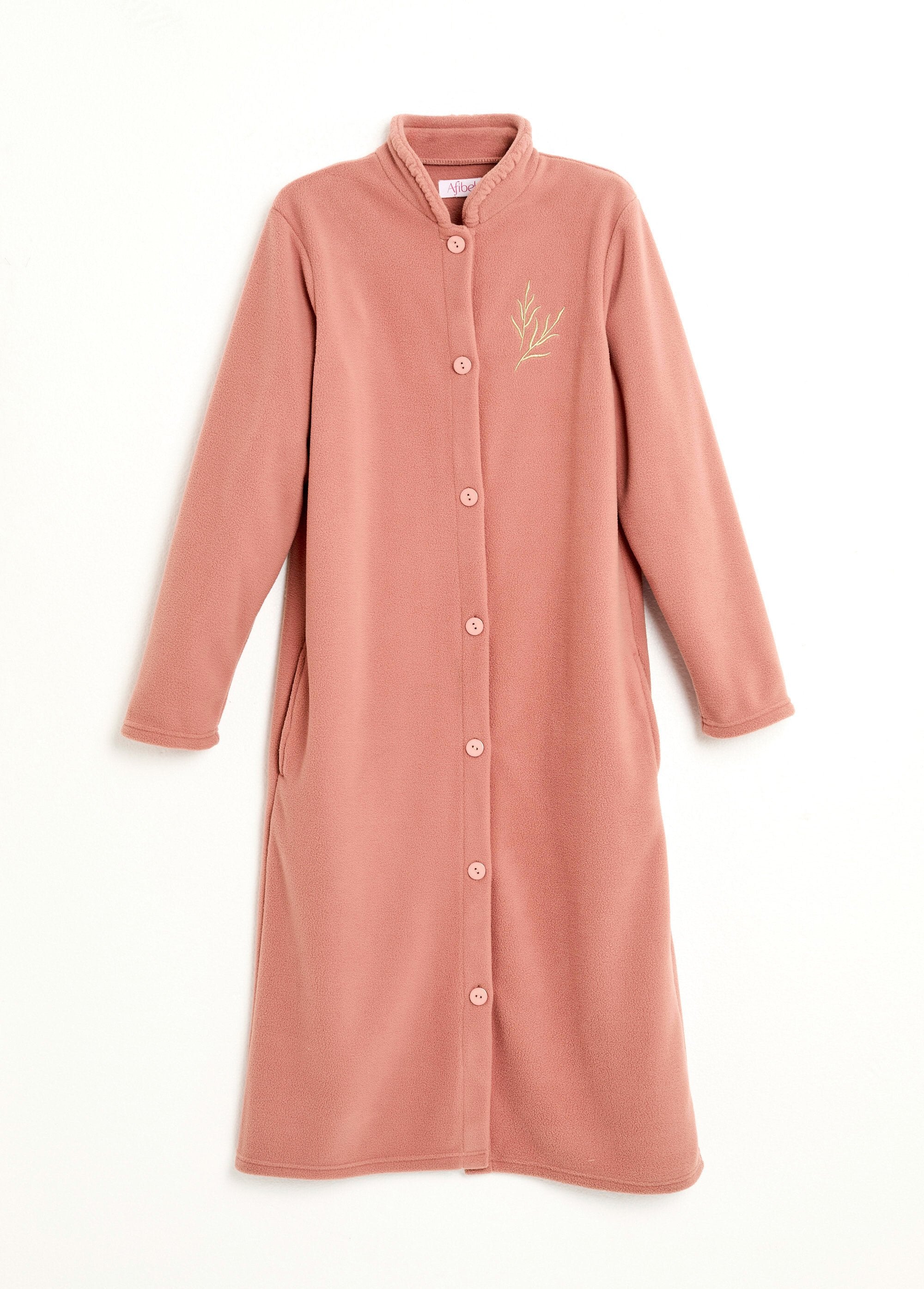 Accappatoio_in_pile_con_collo_abbottonato,_lunghezza_115_cm_Terracotta_AP1_slim