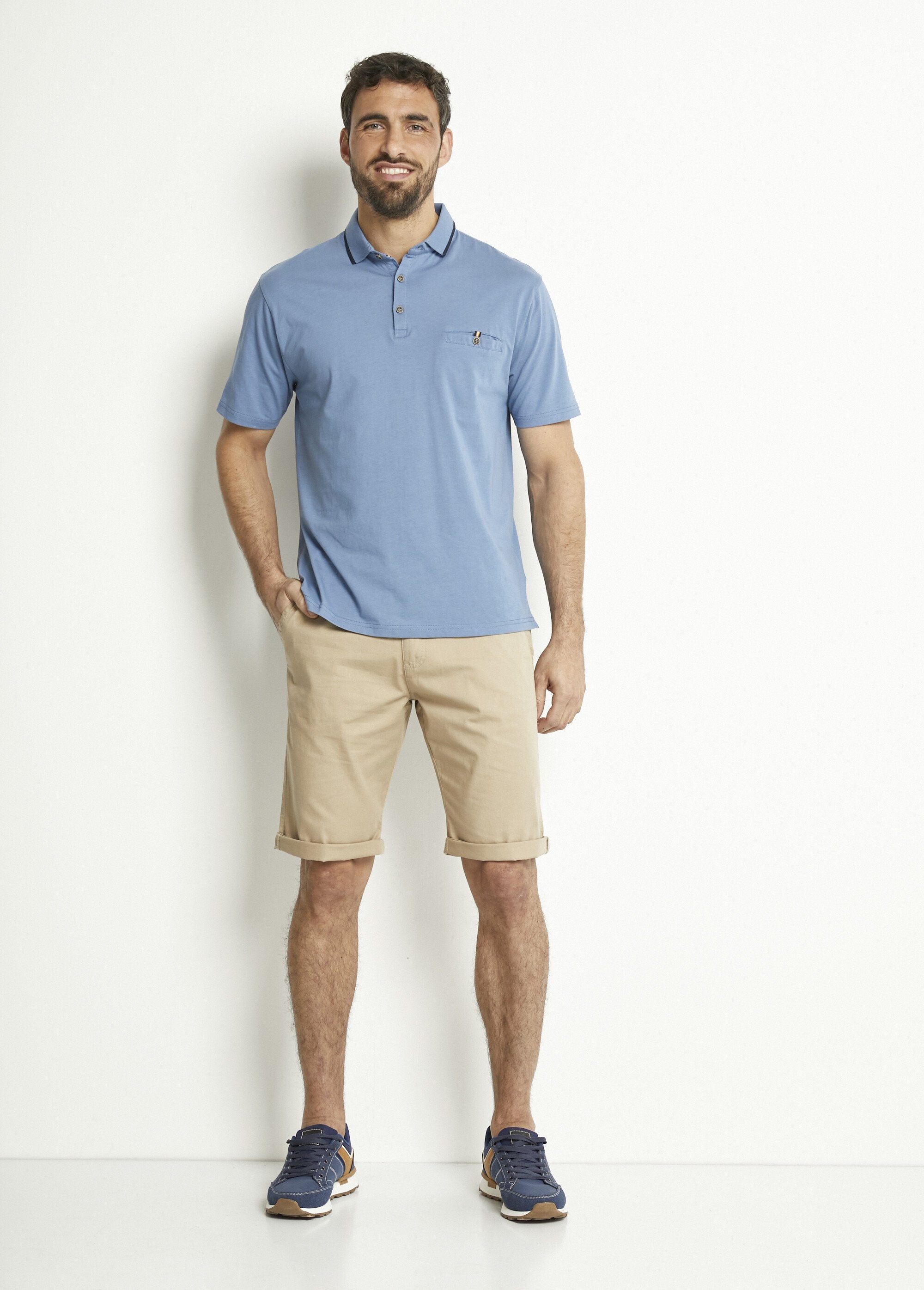 Polo_in_jersey_tinta_unita_con_colletto_in_cotone_bicolore_Indigo_SF1_slim
