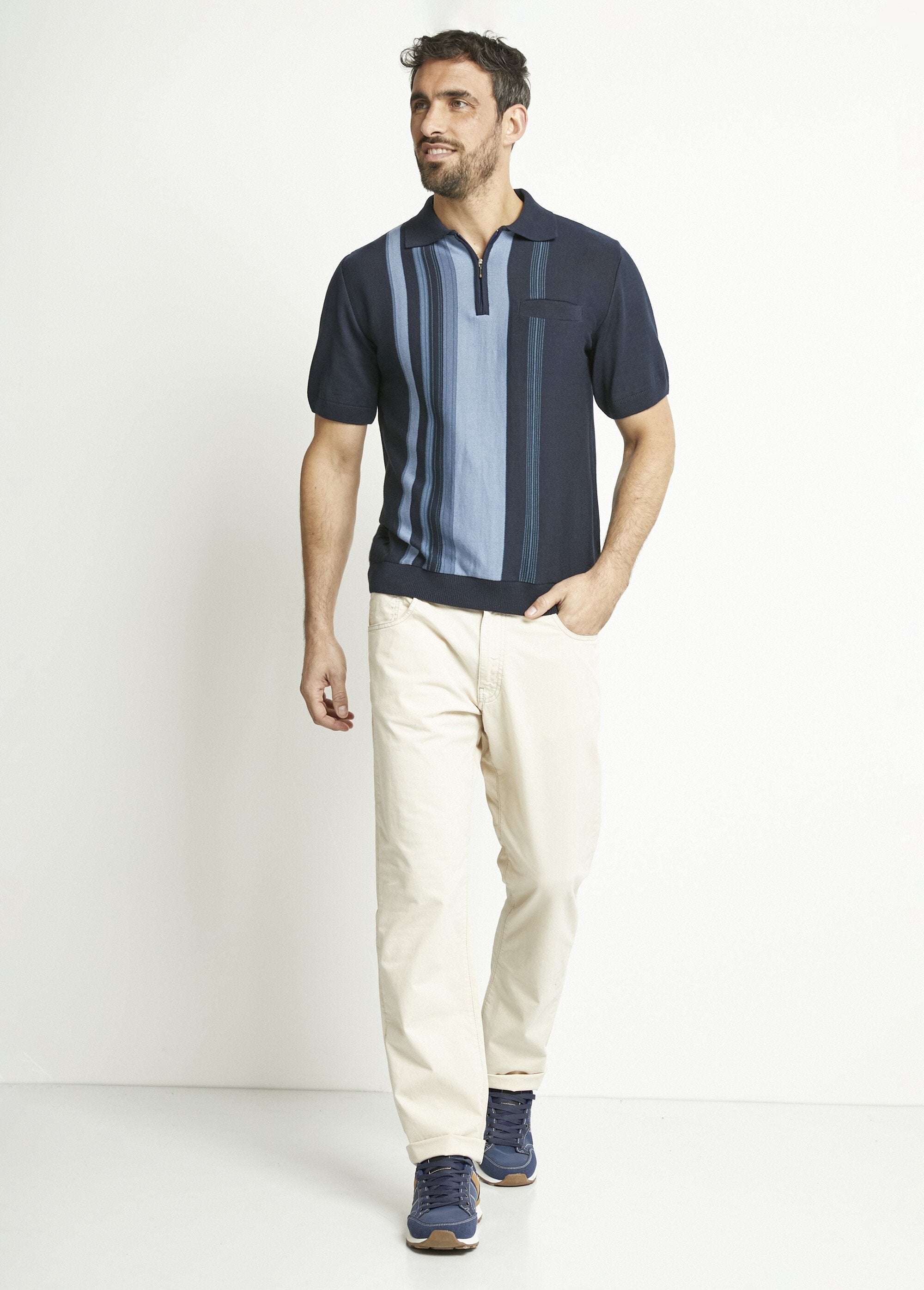 Polo_a_maniche_corte_con_zip_e_strisce_jacquard_Marine_SF1_slim