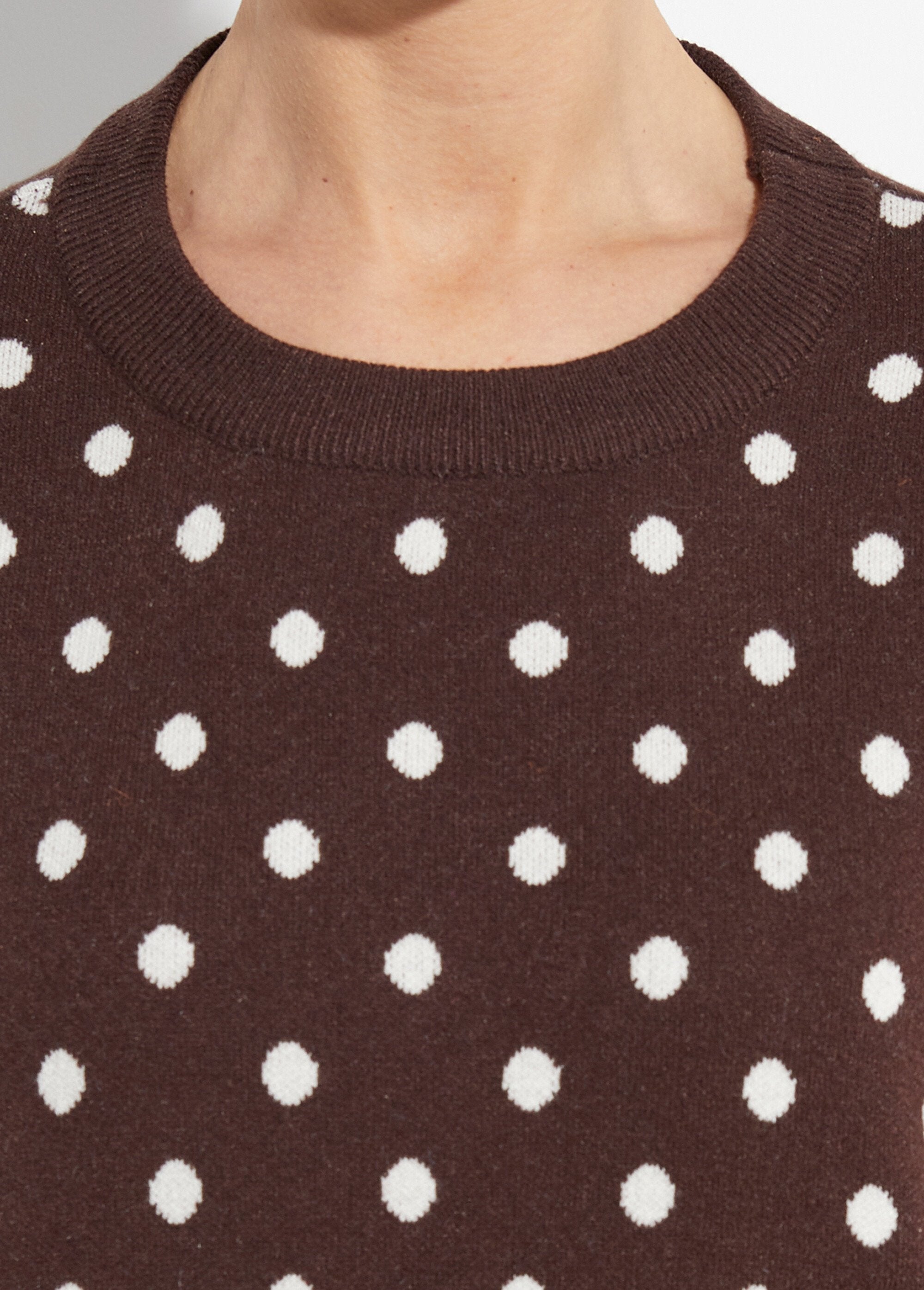 Maglione_a_pois_con_scollo_rotondo,_maglia_jacquard_Chocolat_DE1_slim