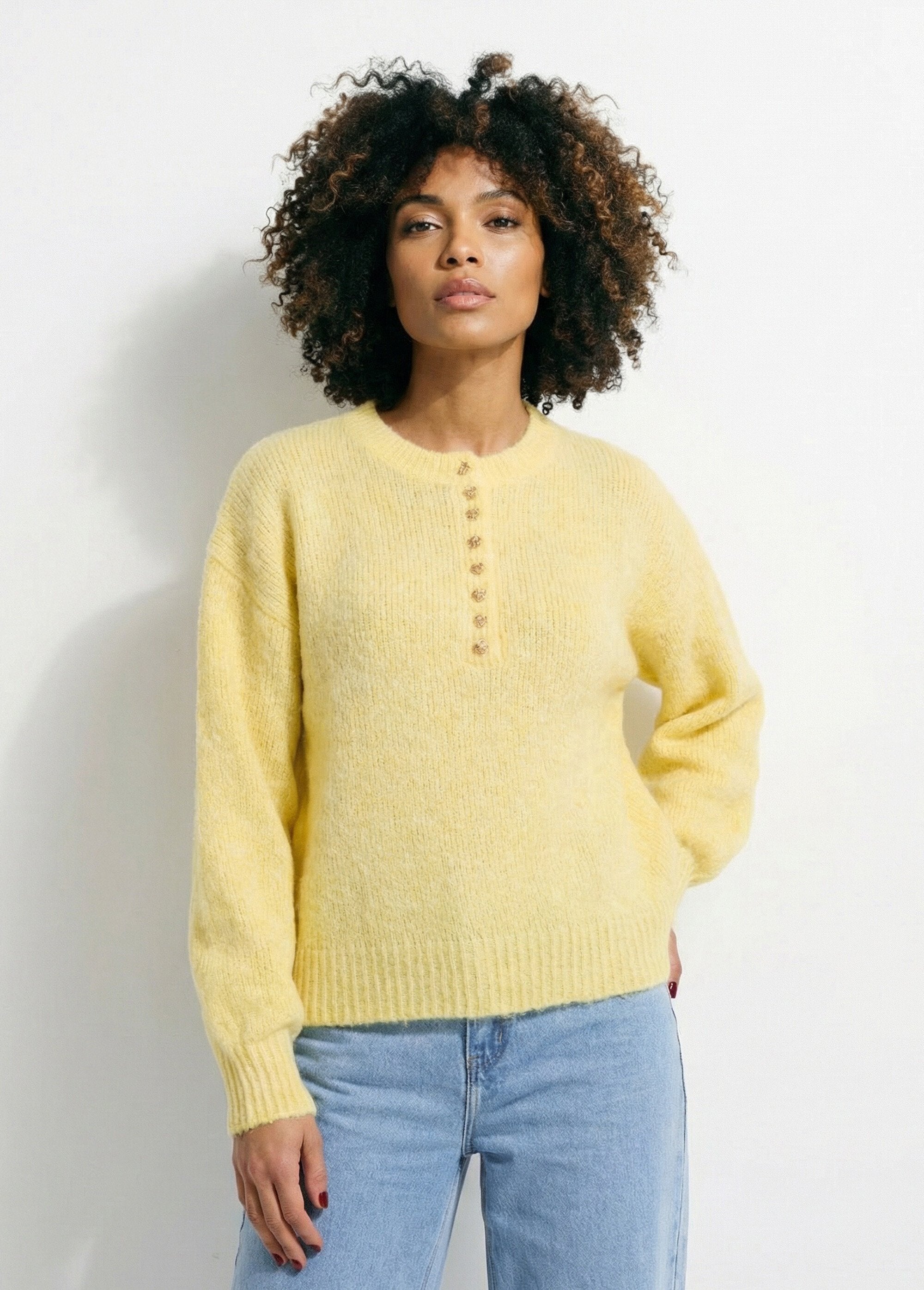 Maglione_con_lana_e_bottoni_in_metallo_Jaune_FA1_slim