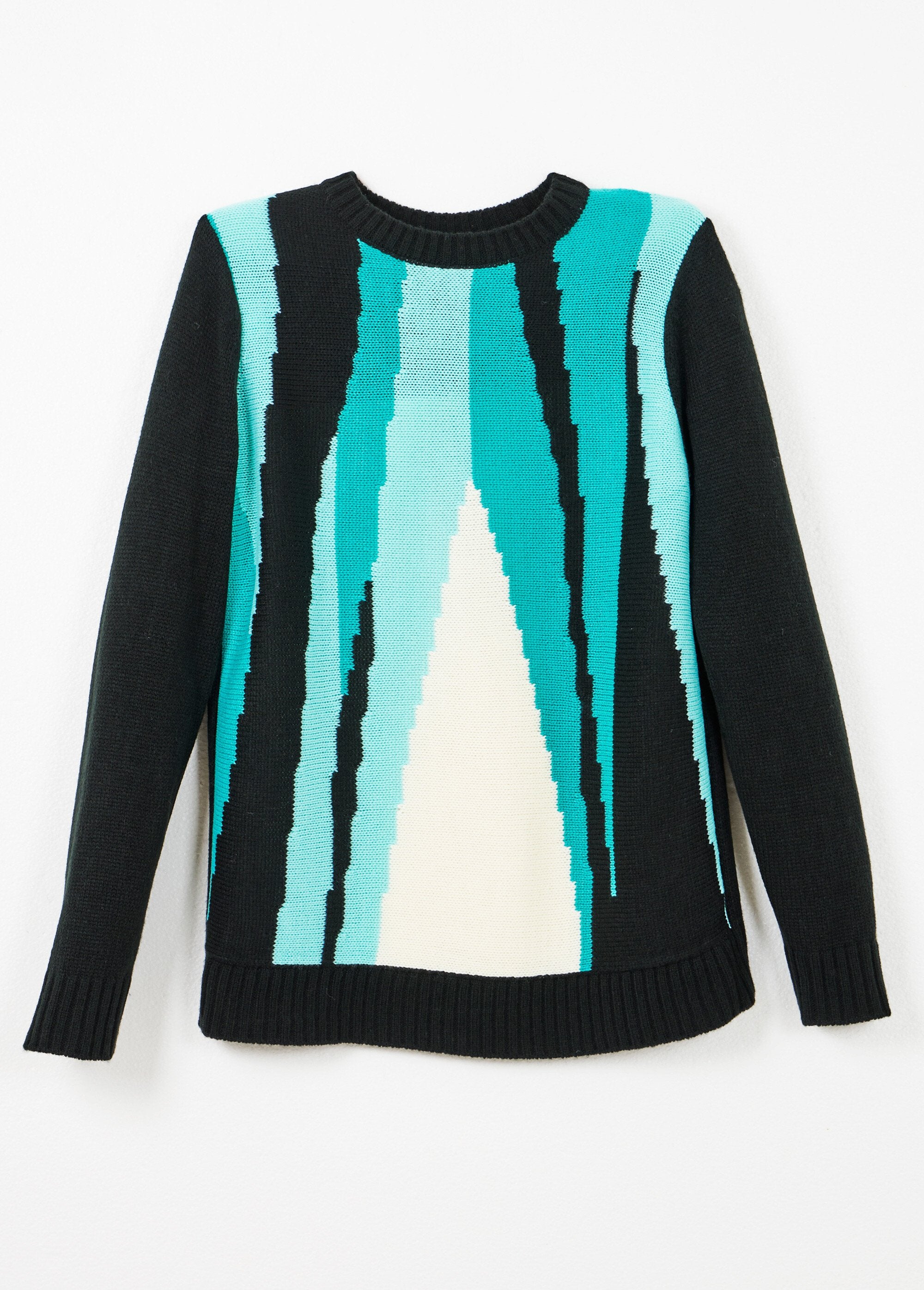 Caldo_maglione_grafico_con_scollo_rotondo_in_jacquard_Noir_et_aqua_AP1_slim