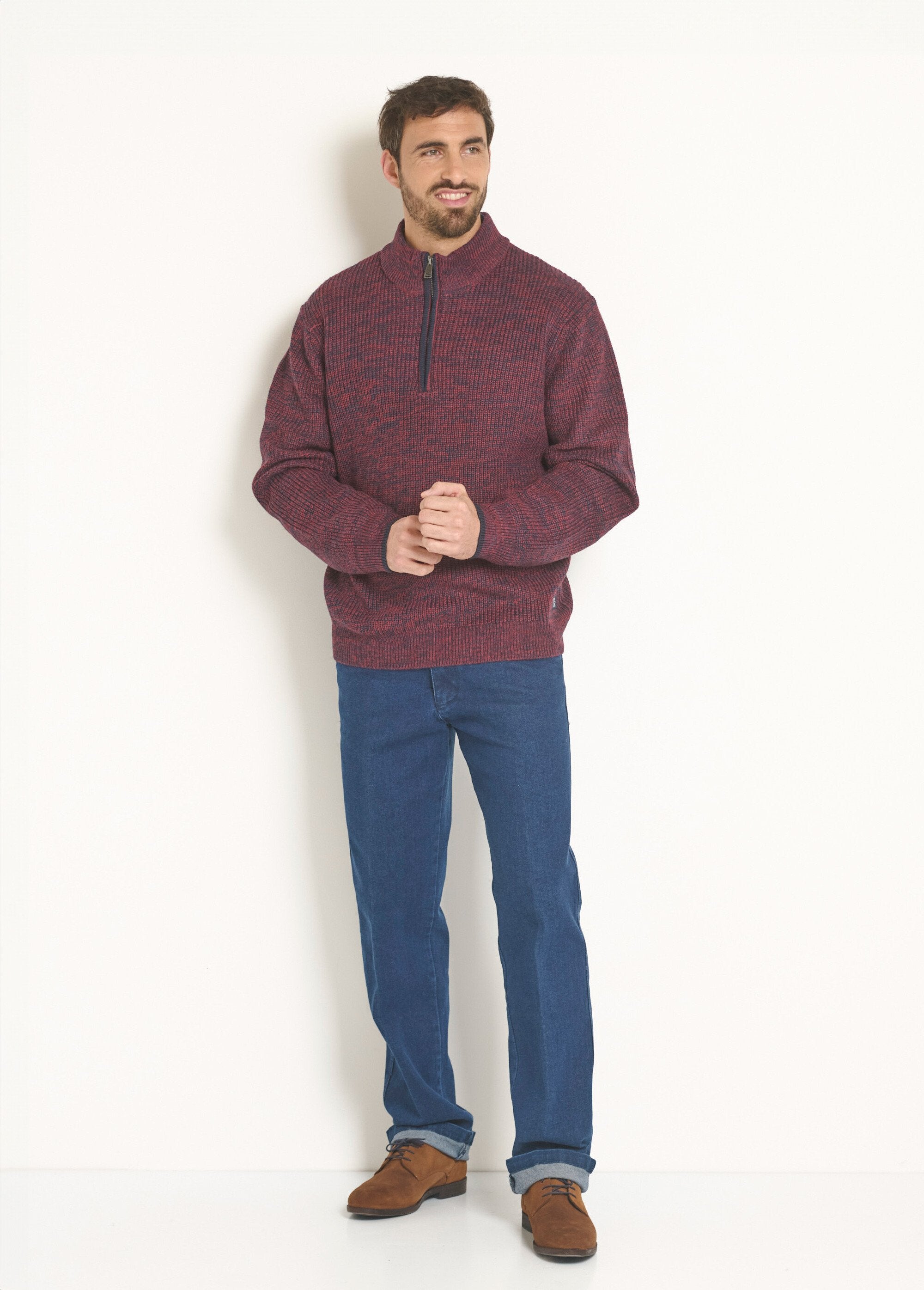 Caldo_maglione_in_lana_screziata_con_collo_da_camionista_Bordeaux_SF1_slim