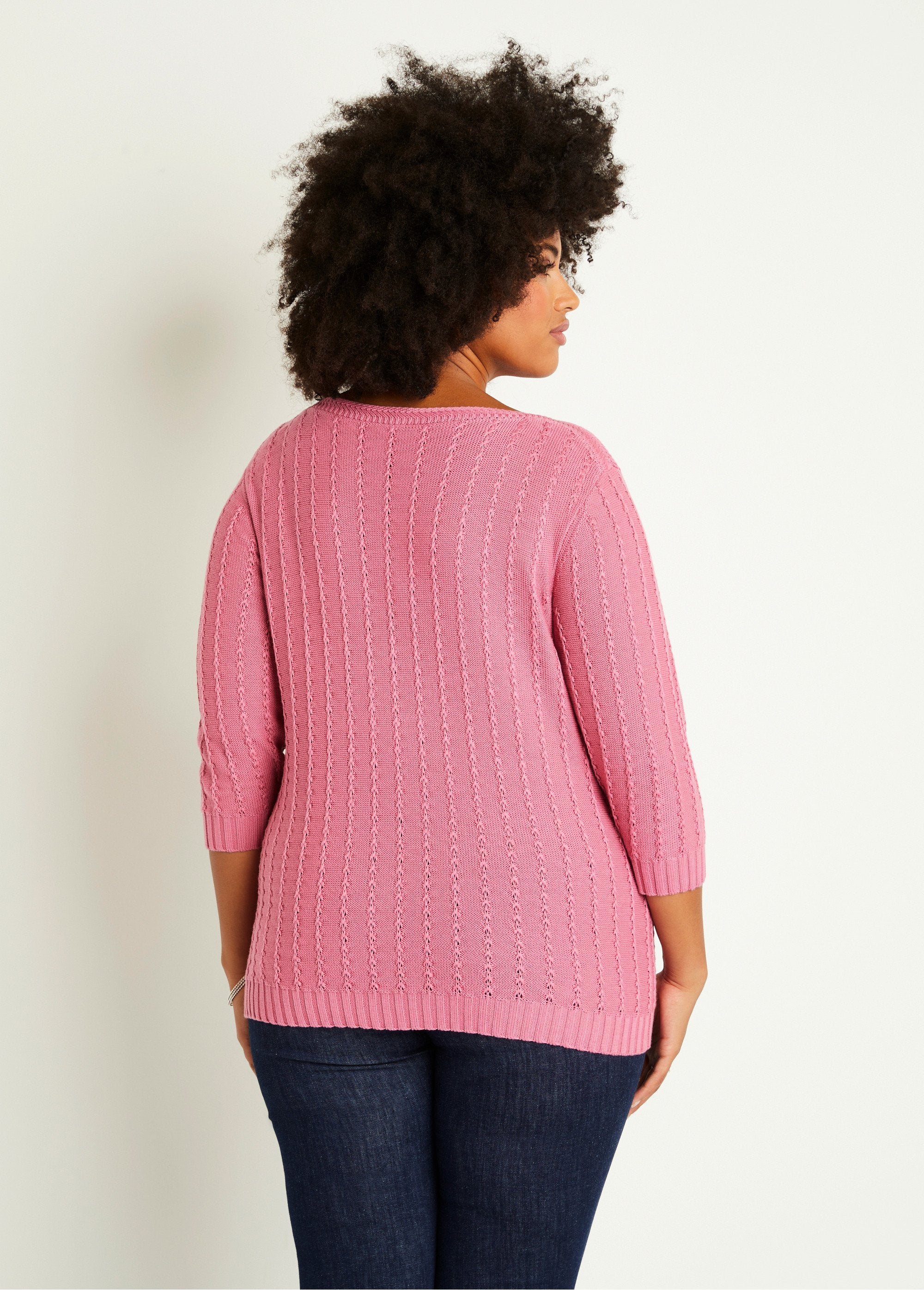 Maglia_con_scollo_a_barca_e_maniche_a_3/4_ROSA_DO1_curvy