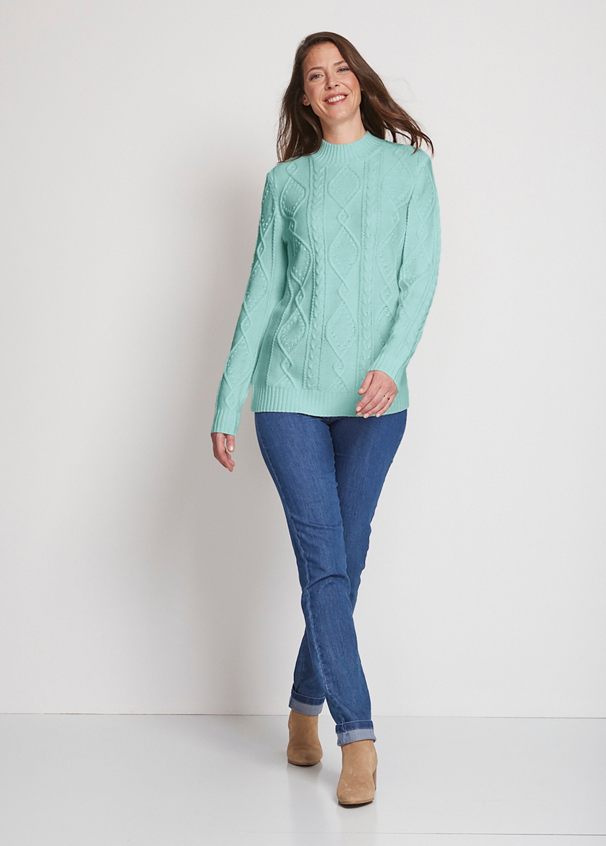 Caldo_maglione_corto_con_collo_alto_lavorato_a_maglia_Verde_SF1_slim