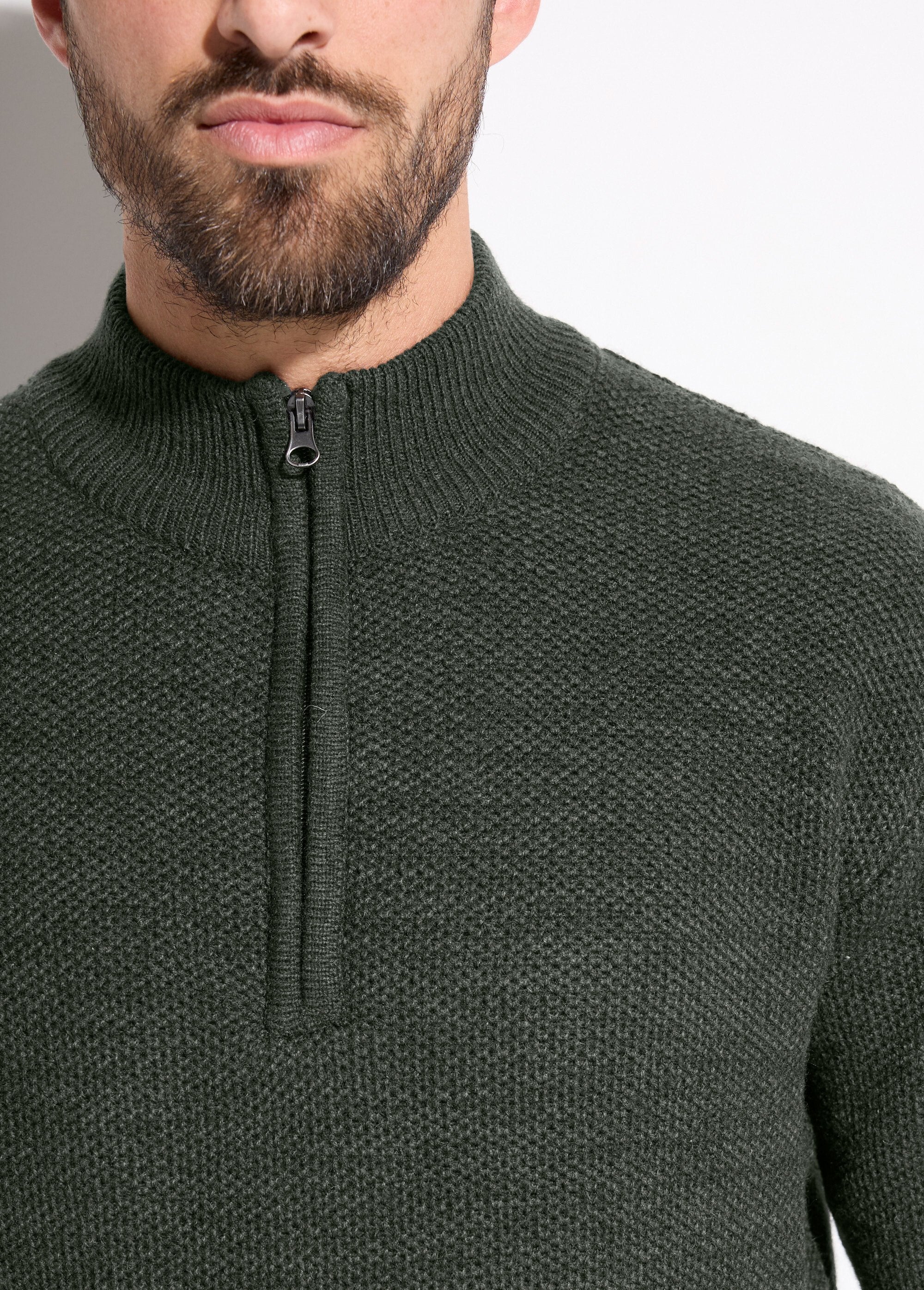 Maglia_a_collo_alto_con_zip_in_lana_screziata_Vert_DE1_slim
