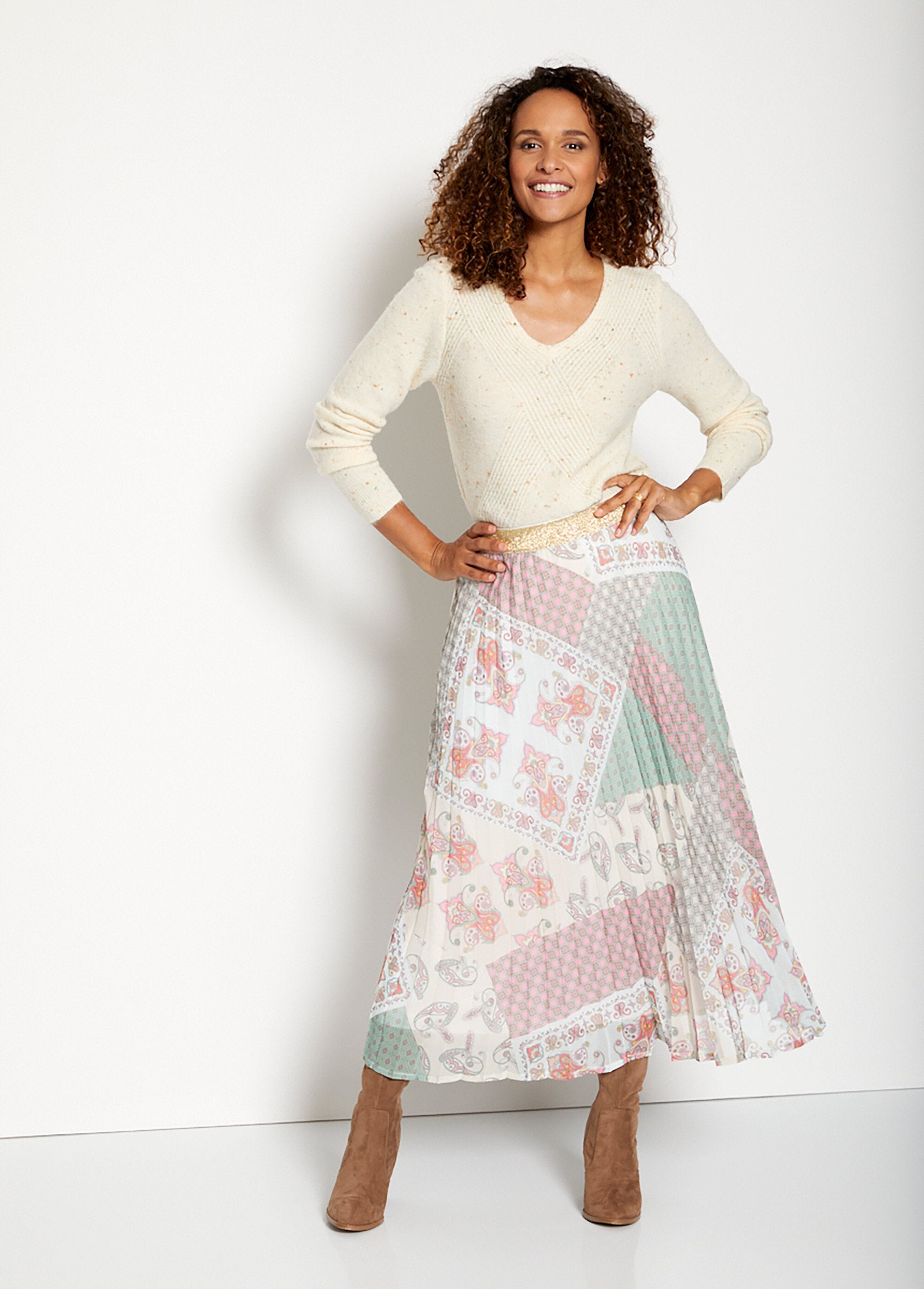 Maglia_con_scollo_a_V_in_maglia_maculata_Beige_SF1_slim