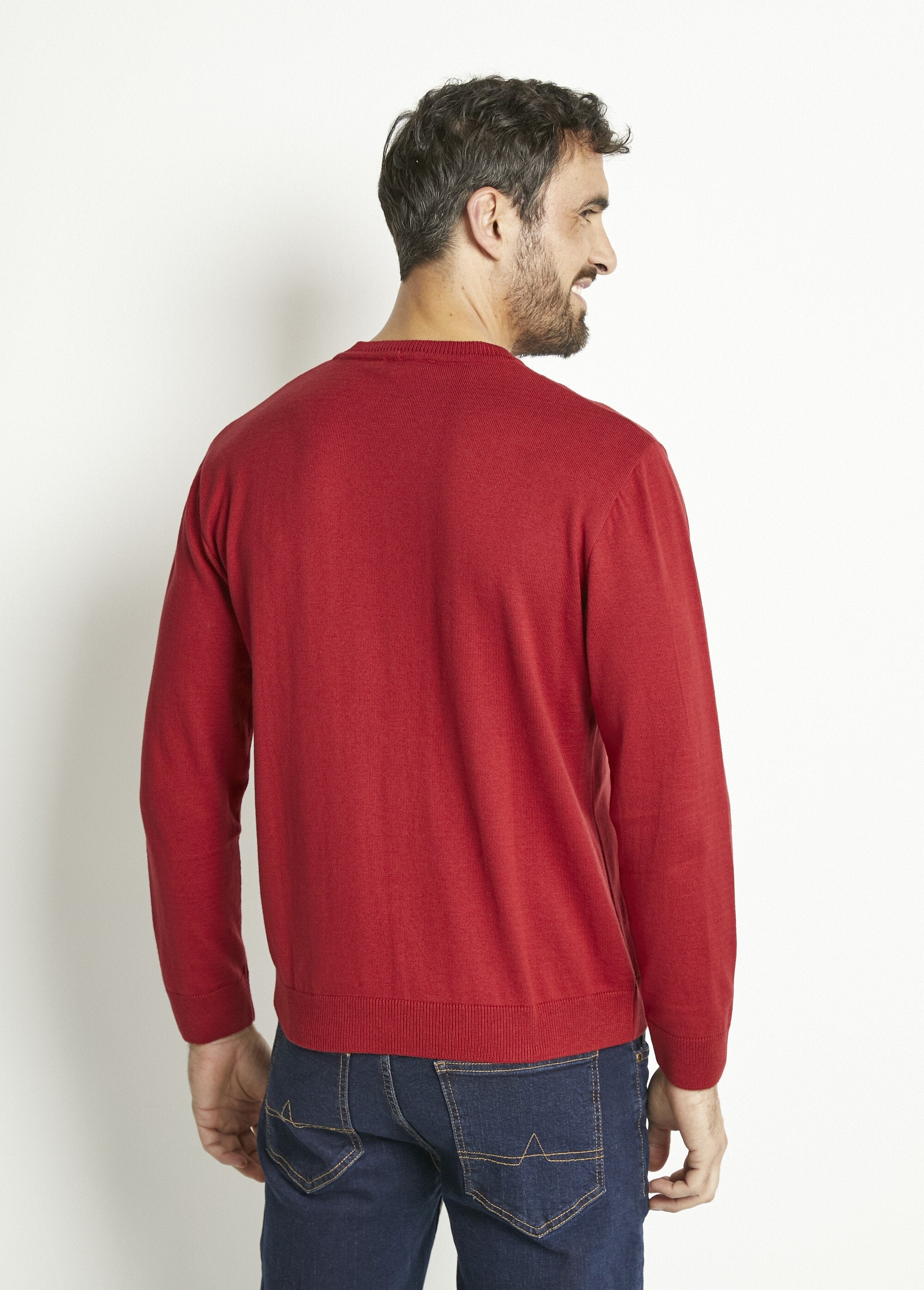 Maglia_a_maniche_lunghe_in_cotone_con_scollo_a_V_Bordeaux_DO1_slim