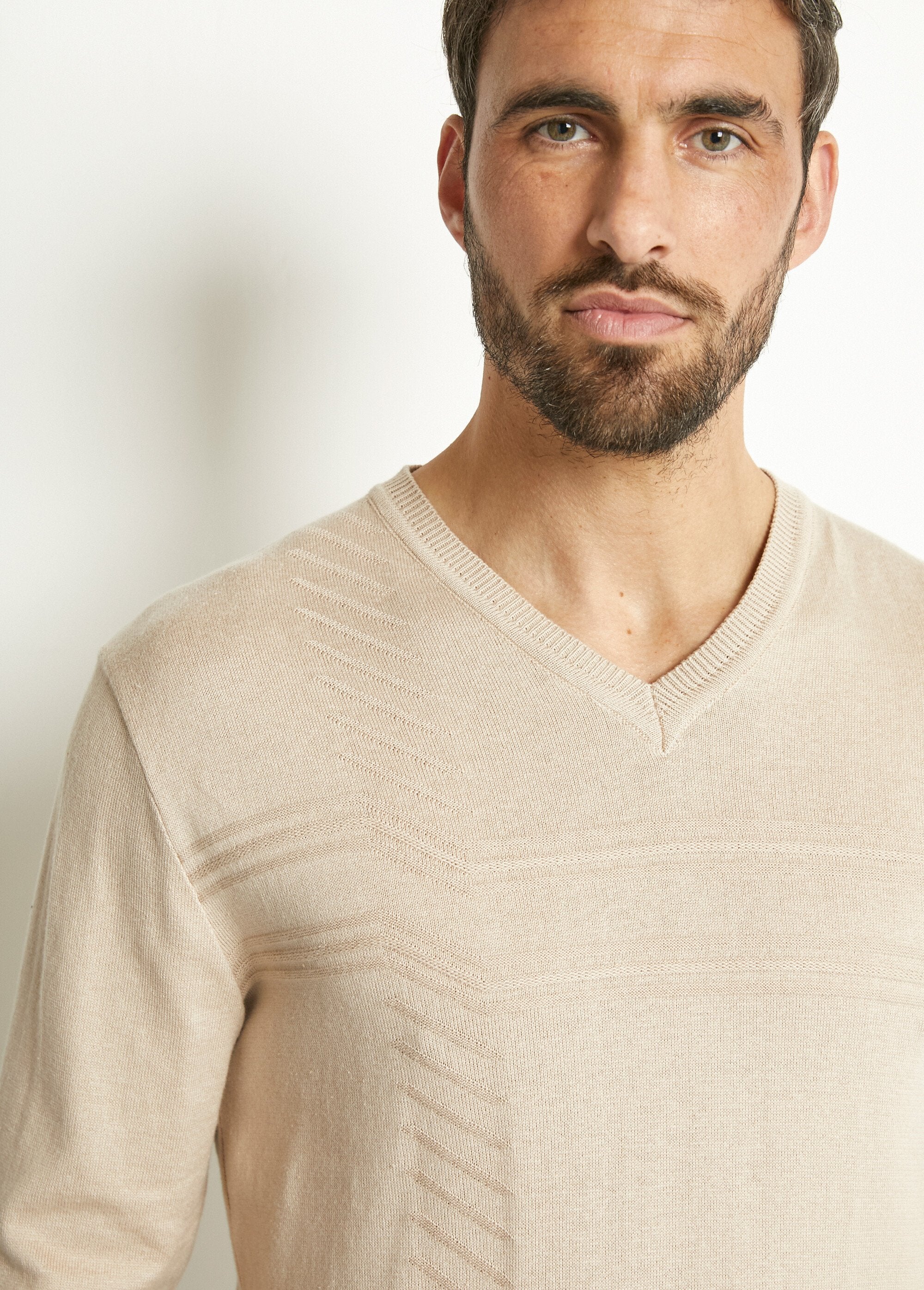 Maglia_a_maniche_lunghe_in_cotone_con_scollo_a_V_Beige_DE1_slim