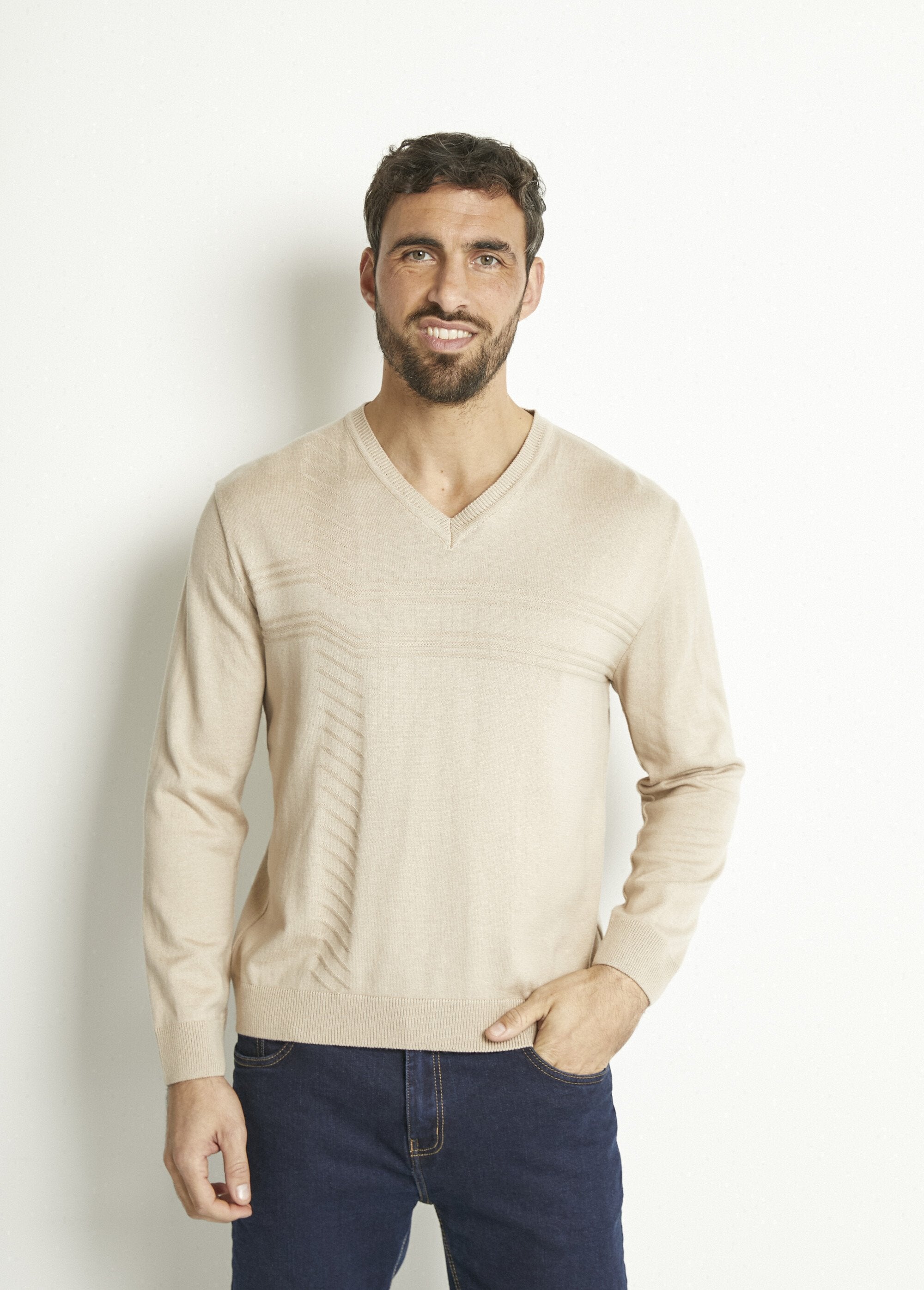 Maglia_a_maniche_lunghe_in_cotone_con_scollo_a_V_Beige_FA1_slim