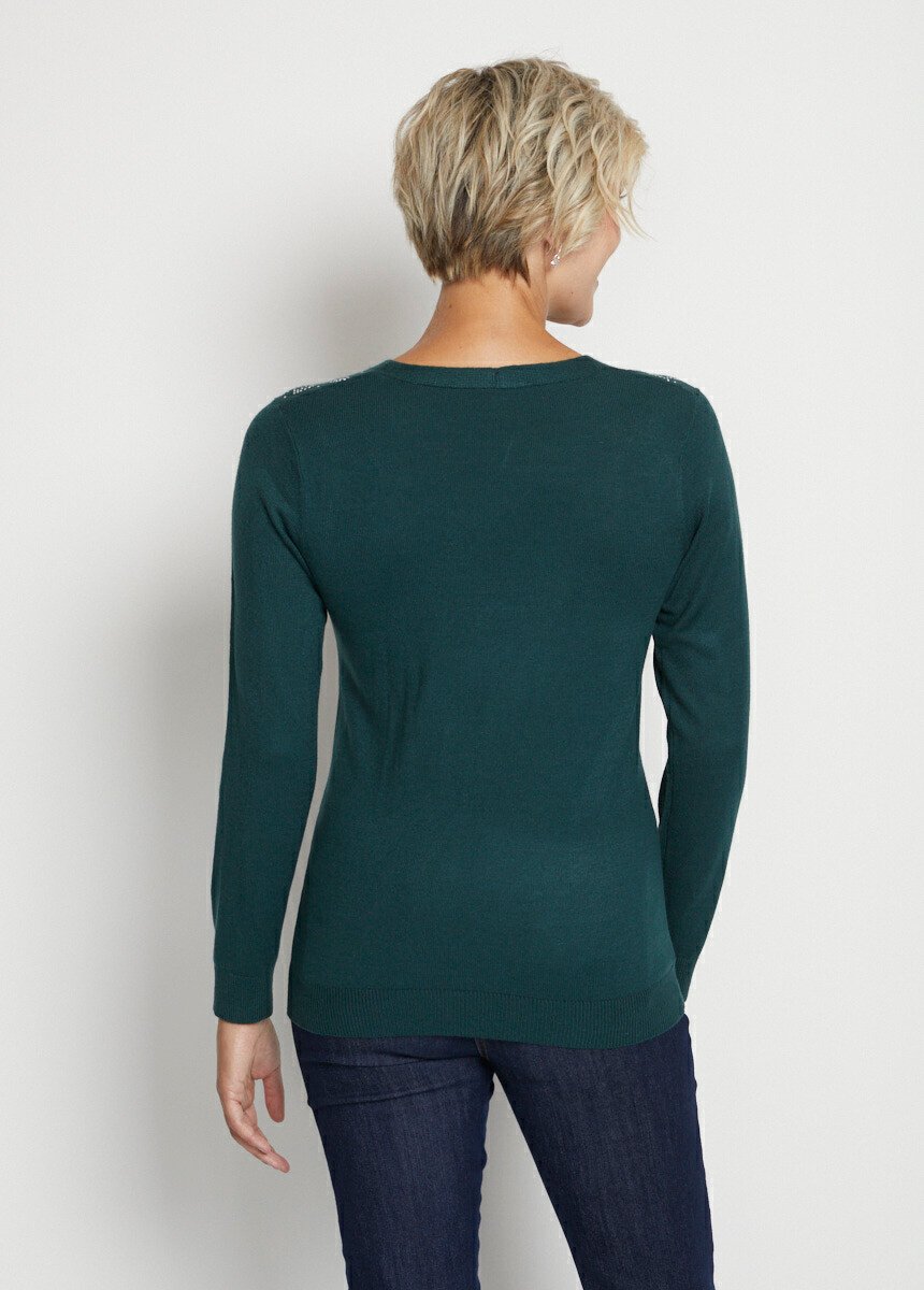 Maglia_a_maniche_lunghe_con_scollo_a_V_in_strass_Verde_pino_DO1_slim