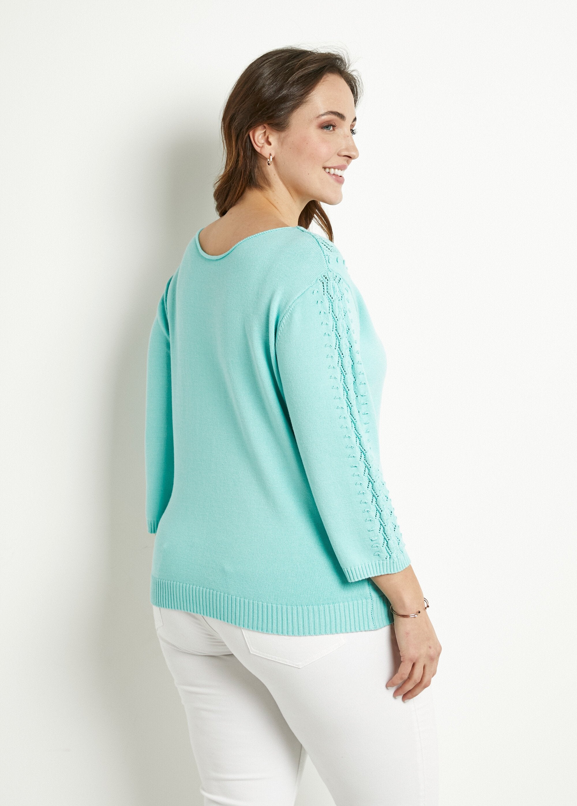 Morbido_maglione_tinta_unita_con_scollo_rotondo_in_maglia_fantasia_Aqua_DO1_curvy