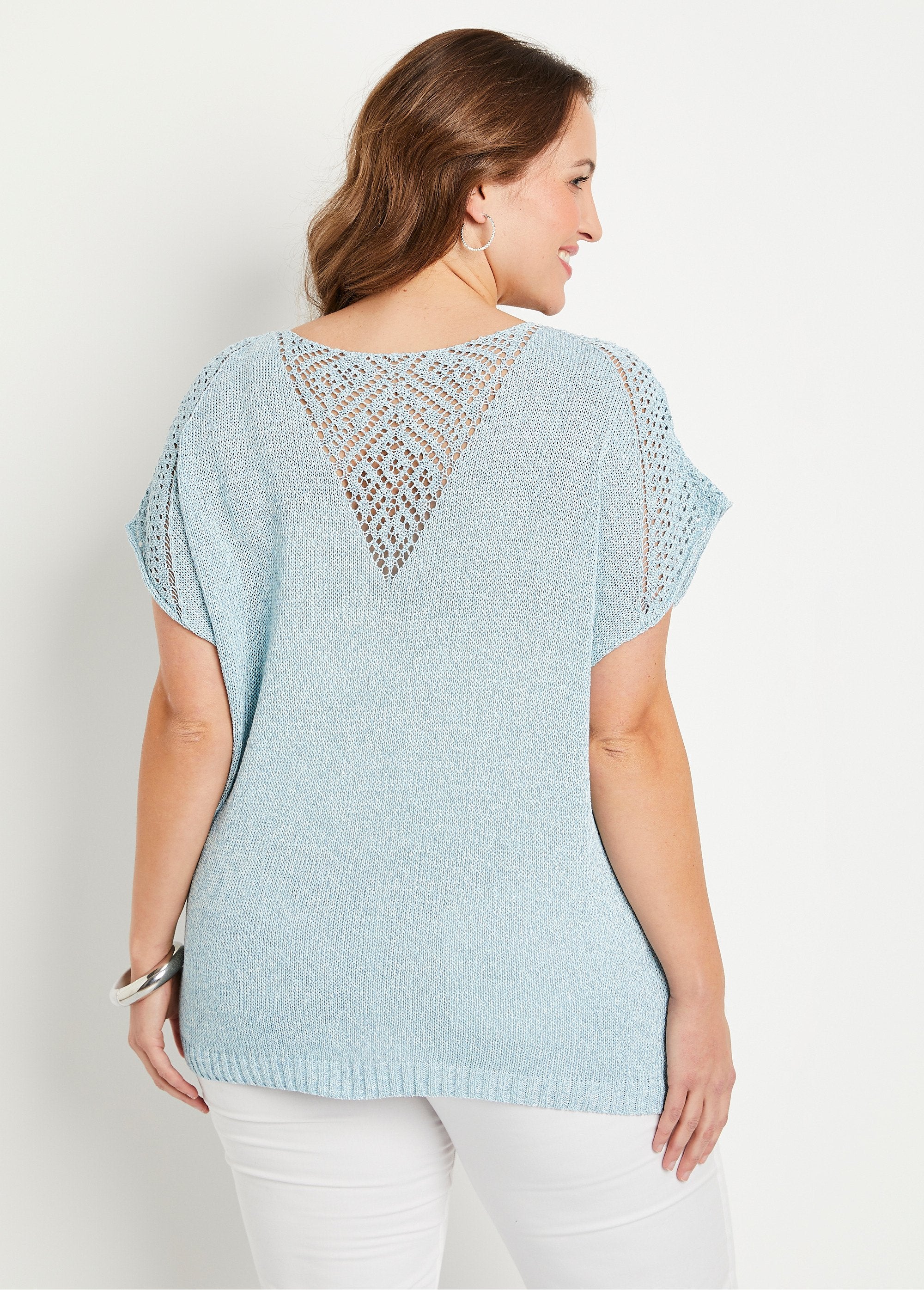 Maglia_sottile_traforata,_maniche_corte_Blu_DO1_curvy