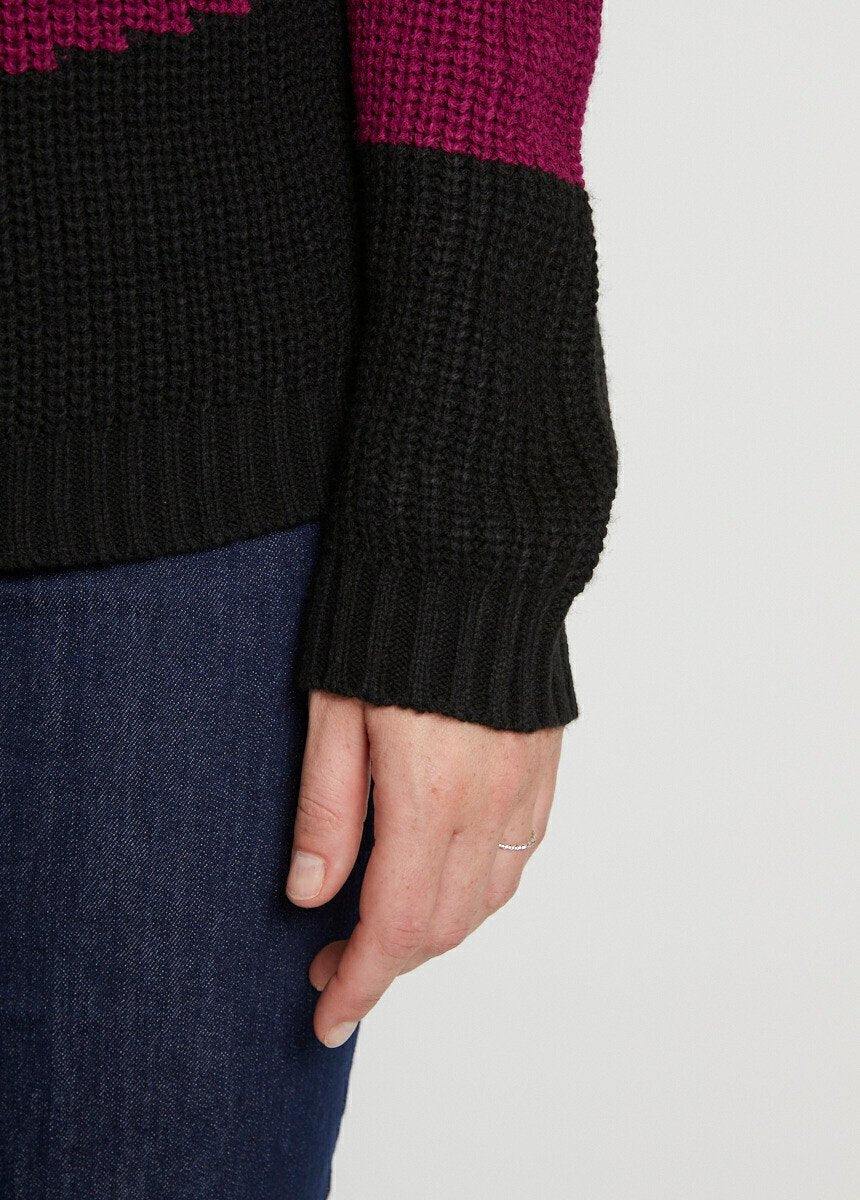 Maglia_grafica_in_perle_e_pelliccia_Bleu_et_fuchsia_DE2_slim