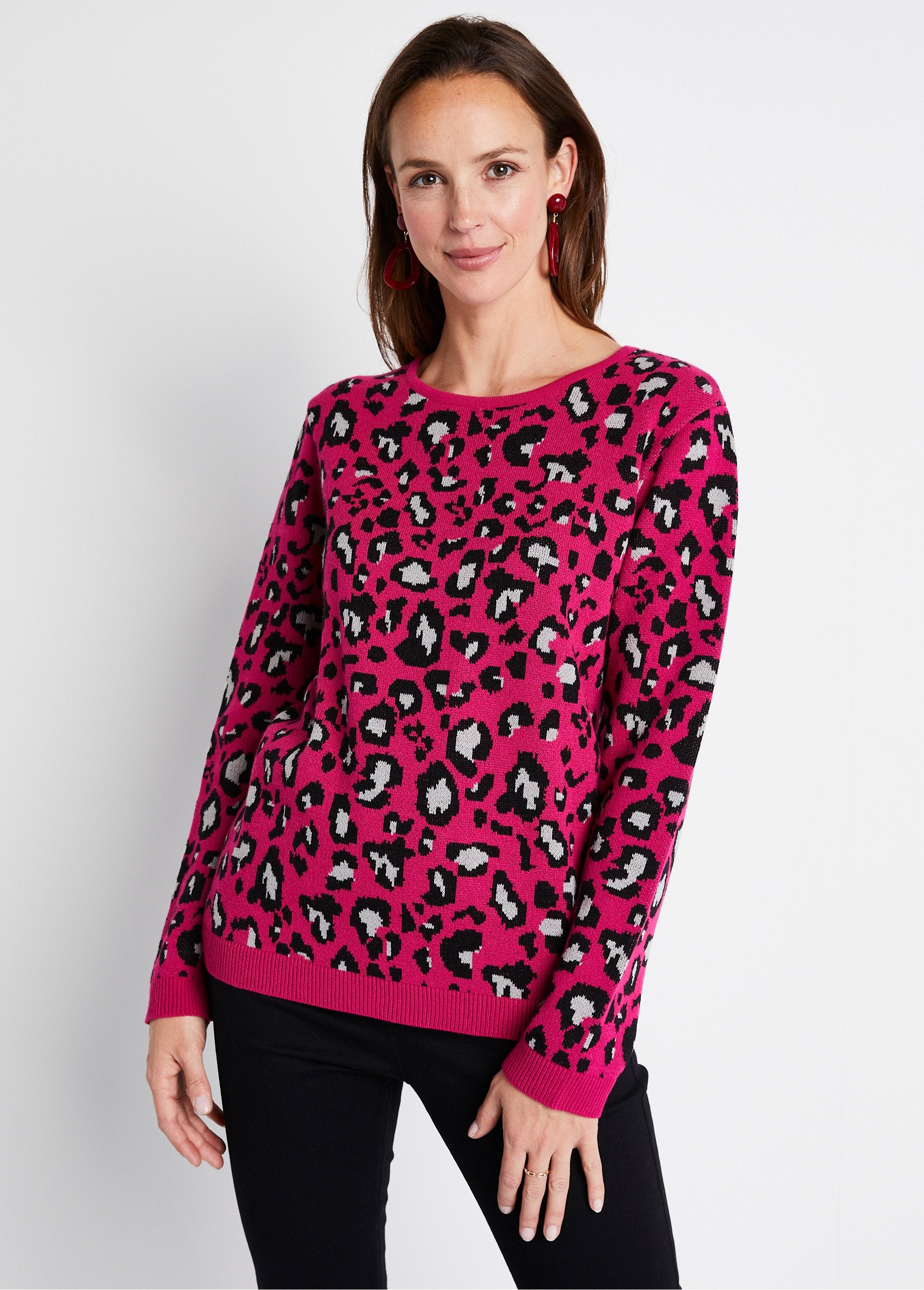 Maglia_jacquard_leopardata_Fucsia_e_nero_FA1_slim