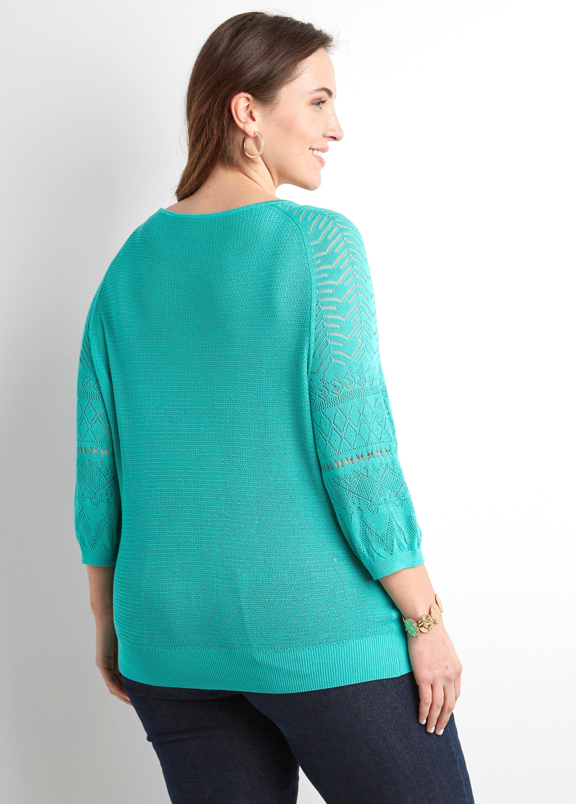 Maglia_leggera_con_maniche_raglan_a_3/4_e_scollo_rotondo_Aqua_DO1_curvy