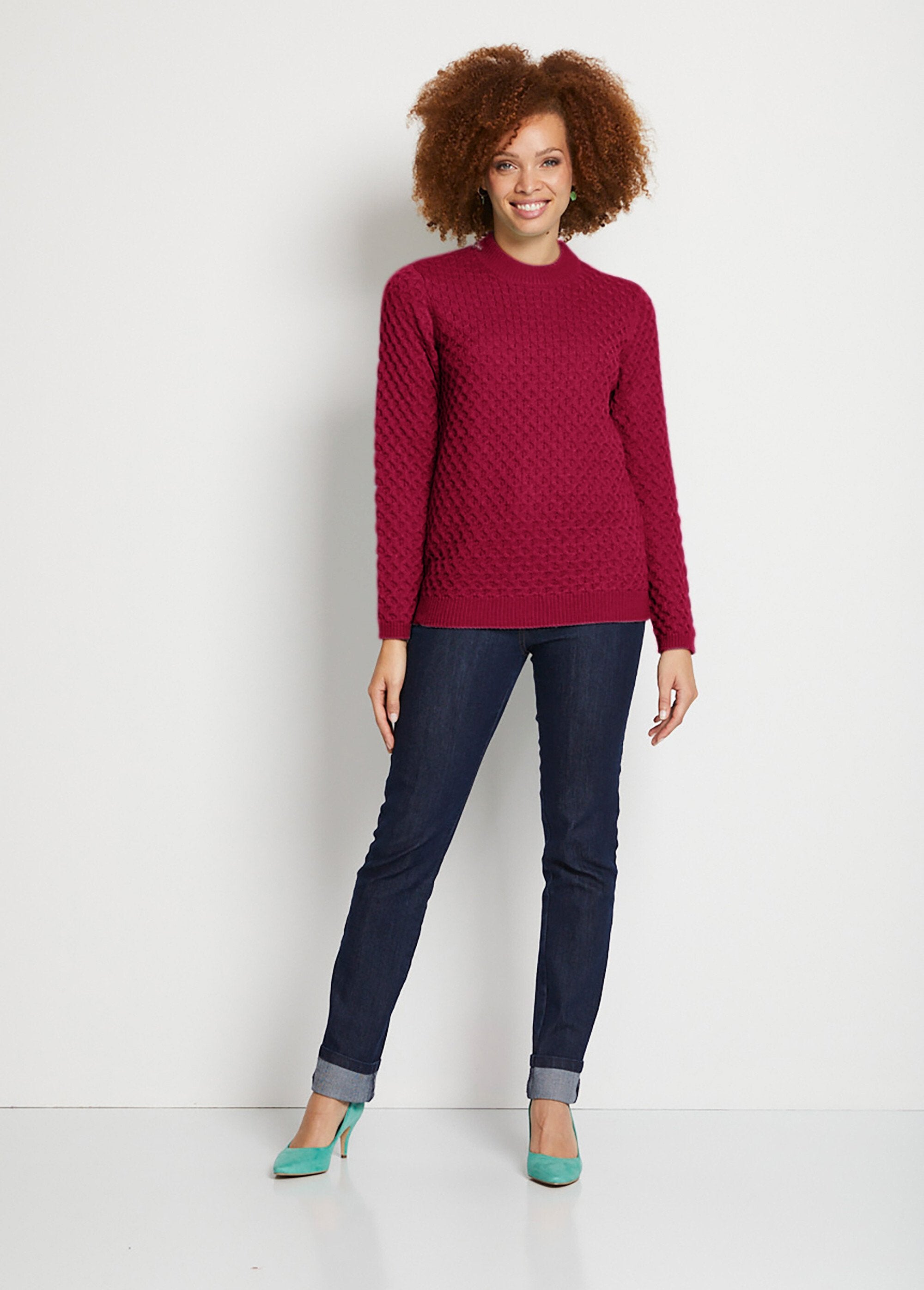 Caldo_maglione_corto,_collo_alto,_maglia_spessa_Fucsia_SF1_slim