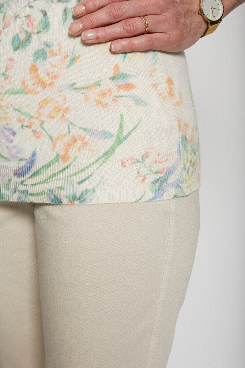 Maglia_a_maniche_corte_con_stampa_floreale_Beige_et_vert_DE2_slim