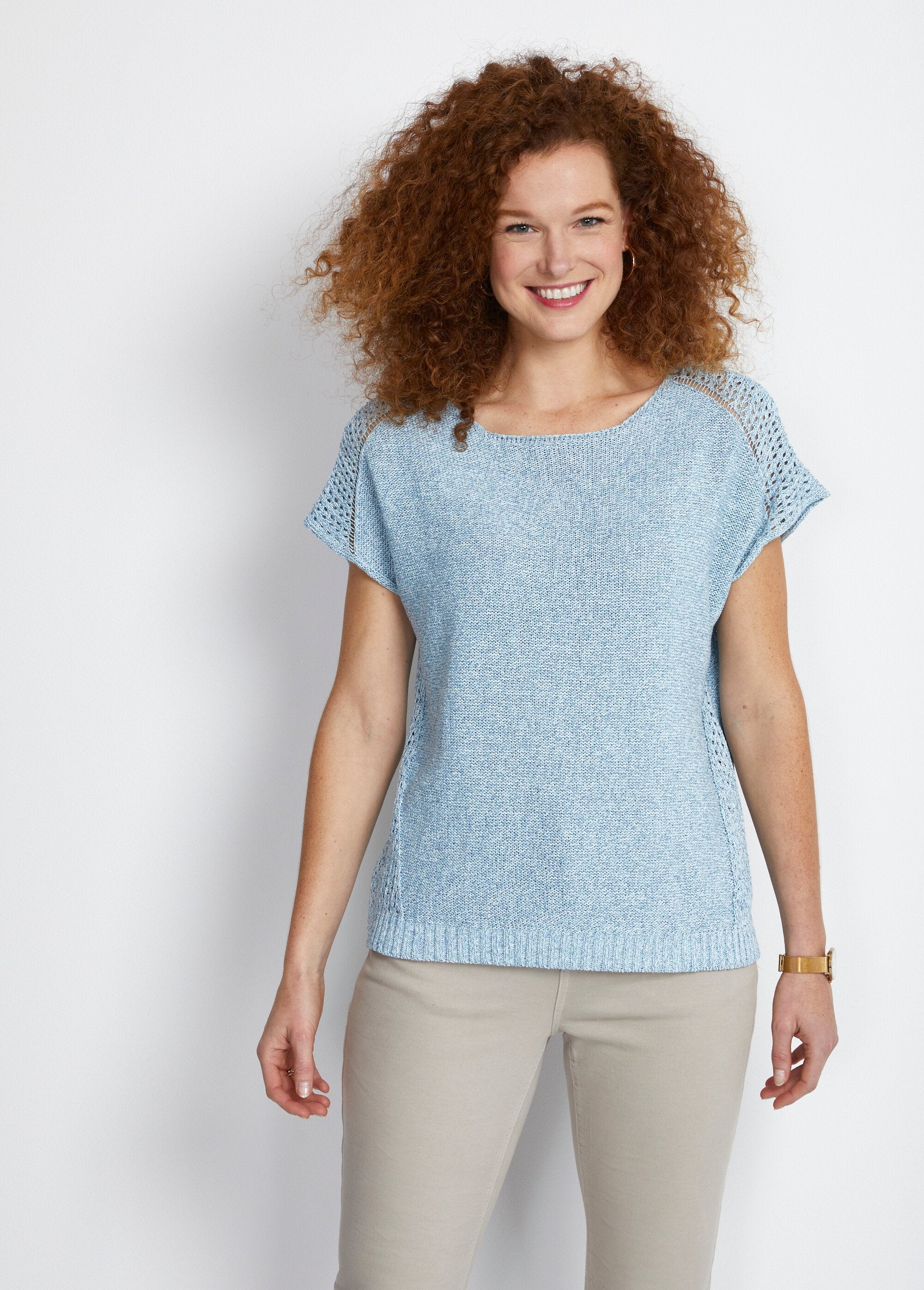 Maglia_sottile_traforata,_maniche_corte_Blu_FA1_slim