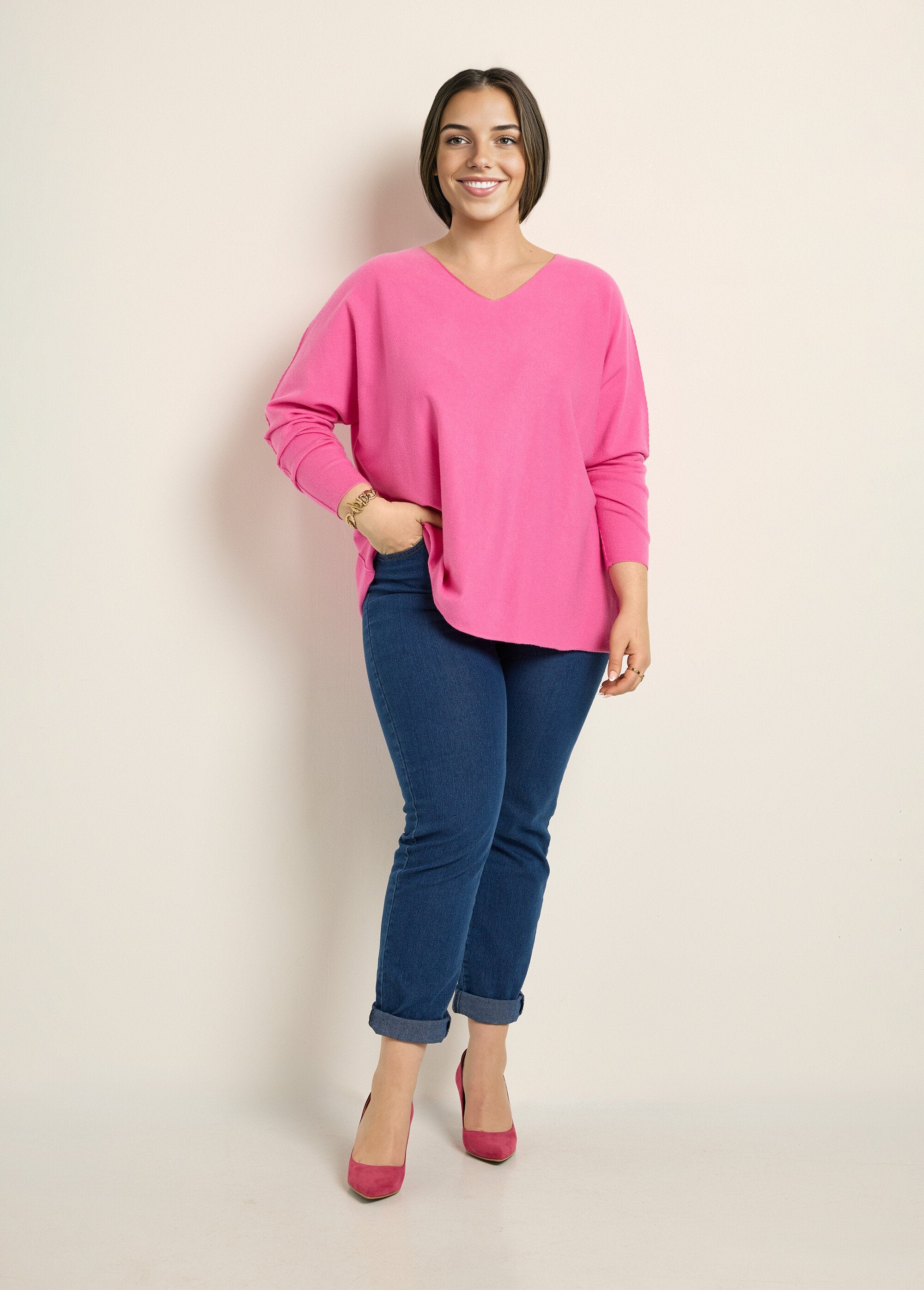 Maglia_a_tunica_con_giromanica_Fuchsia_SF1_curvy