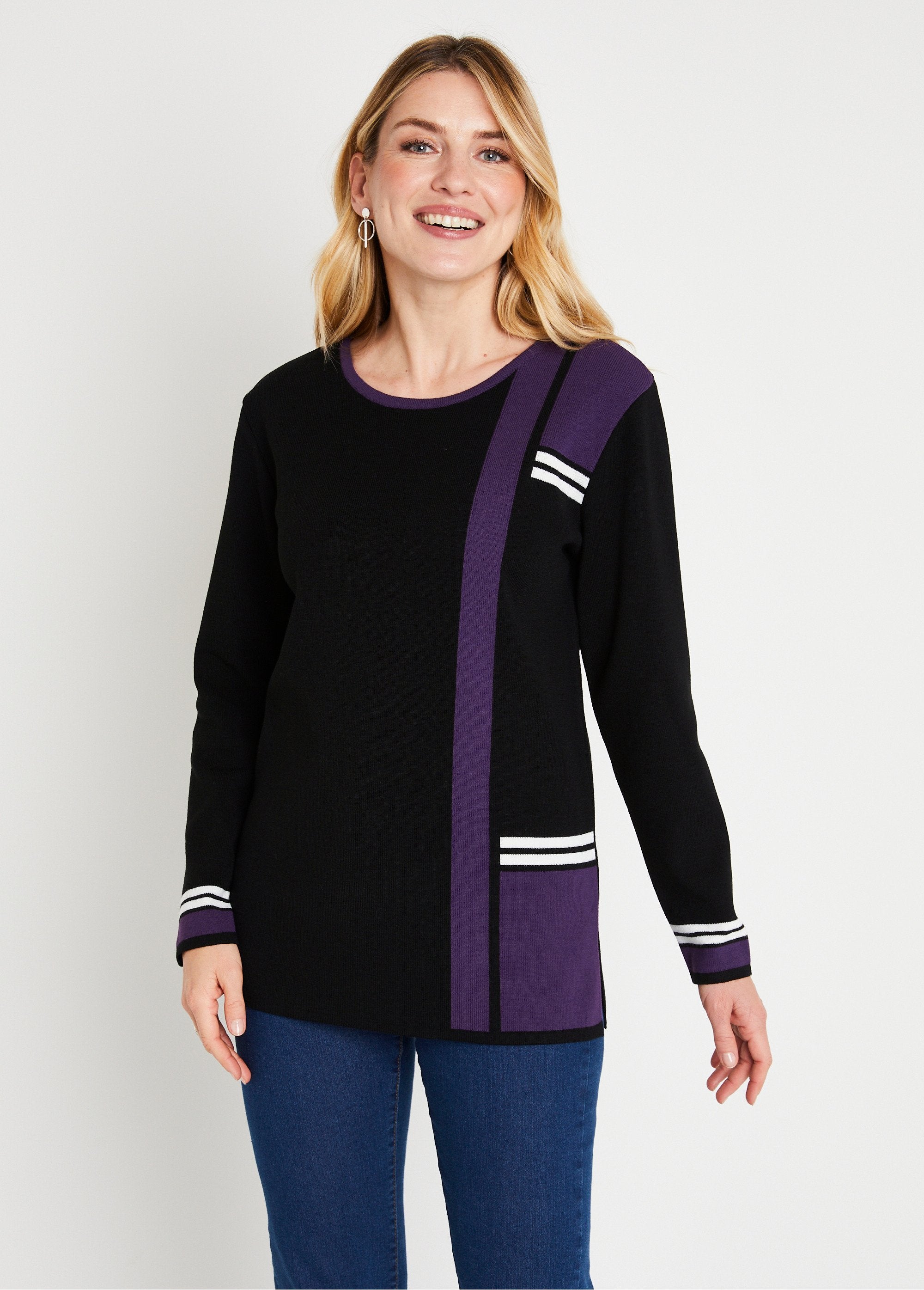 Pull-tunique_long_jacquard_graphique_color_block_Noir_et_prune_FA1_slim