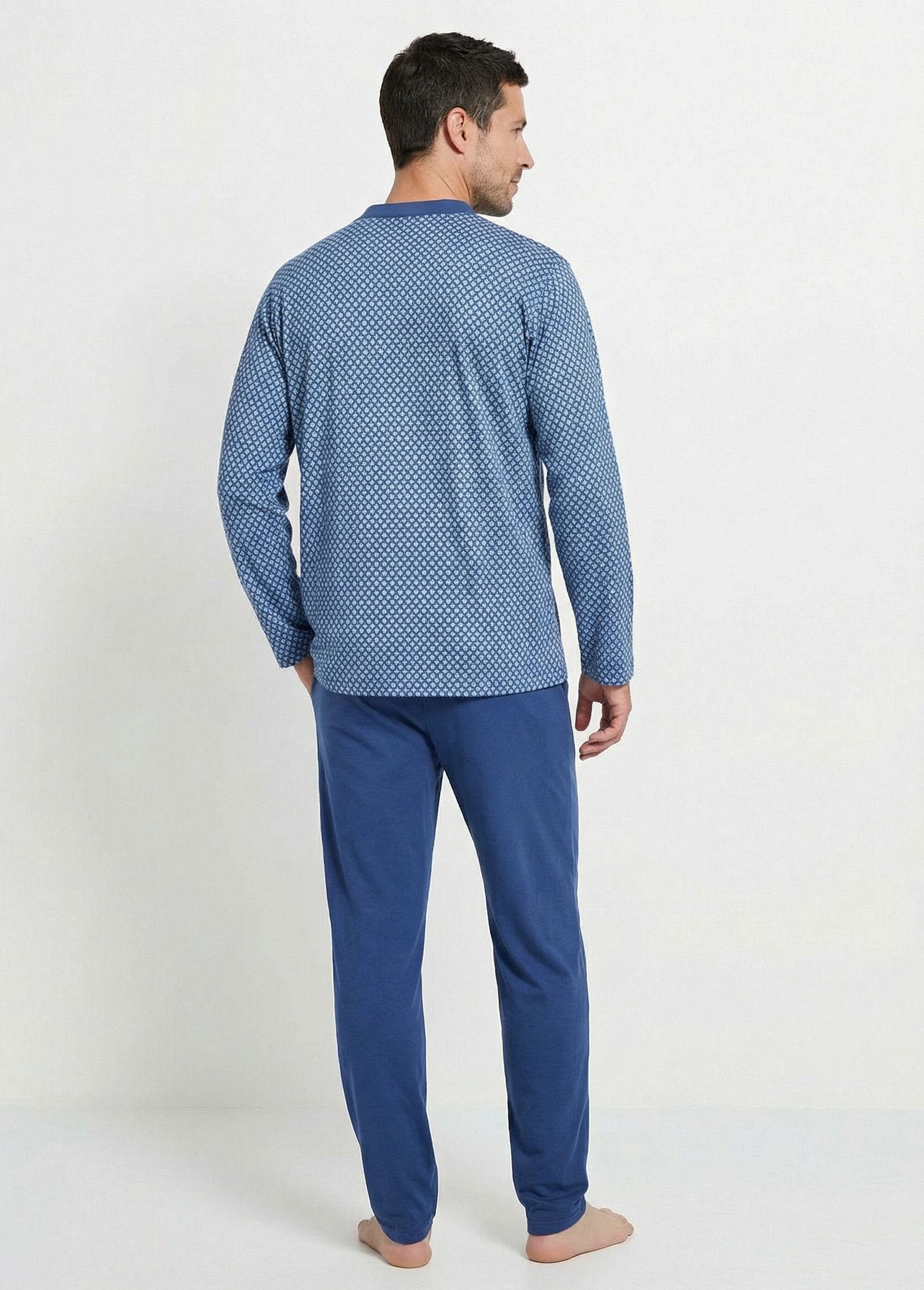 Pigiama_a_maniche_lunghe_in_cotone_button-down_Imprime_bleu_DO1_slim