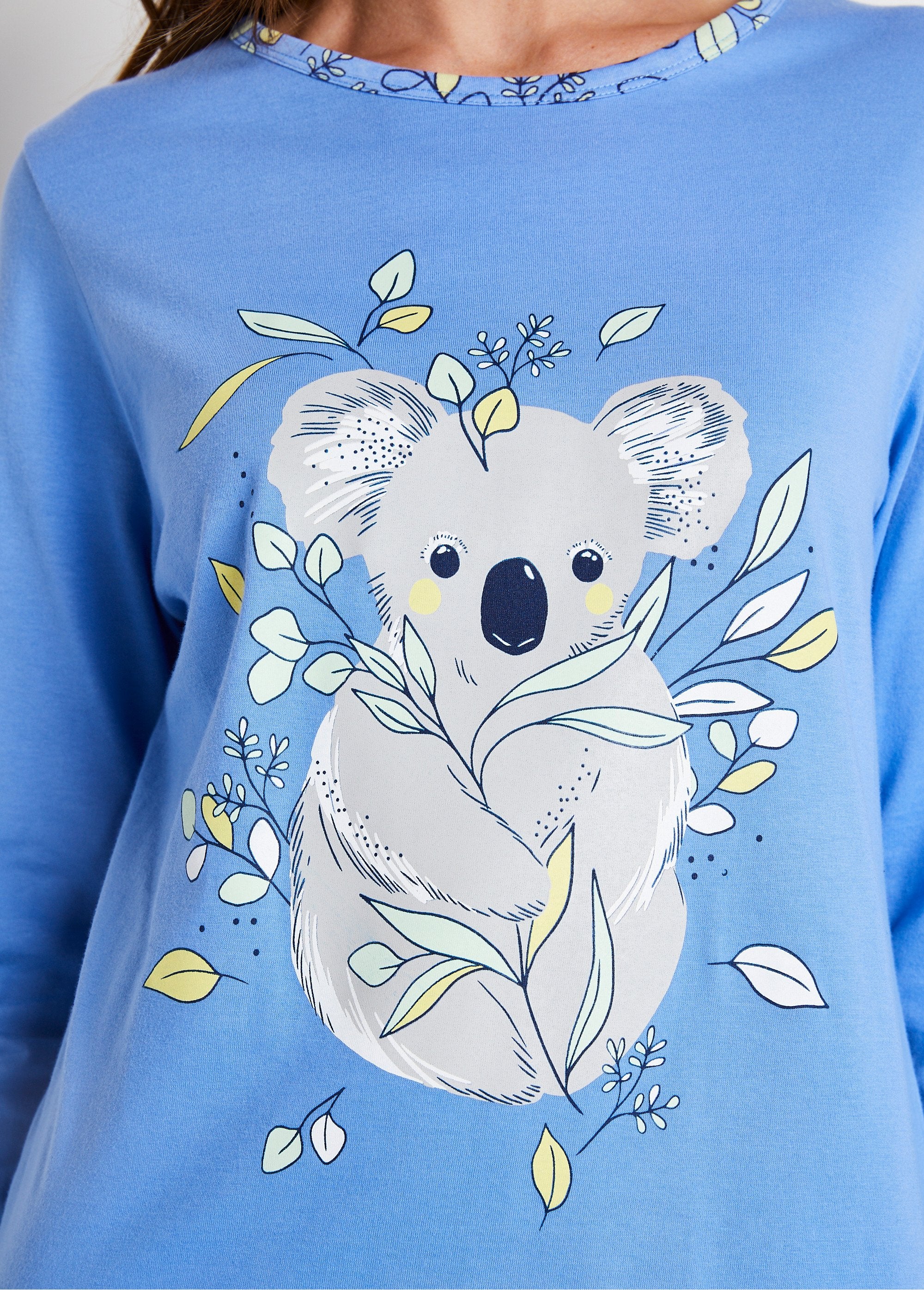 Pigiama_in_cotone_con_stampa_Koala_BLU_DE2_slim