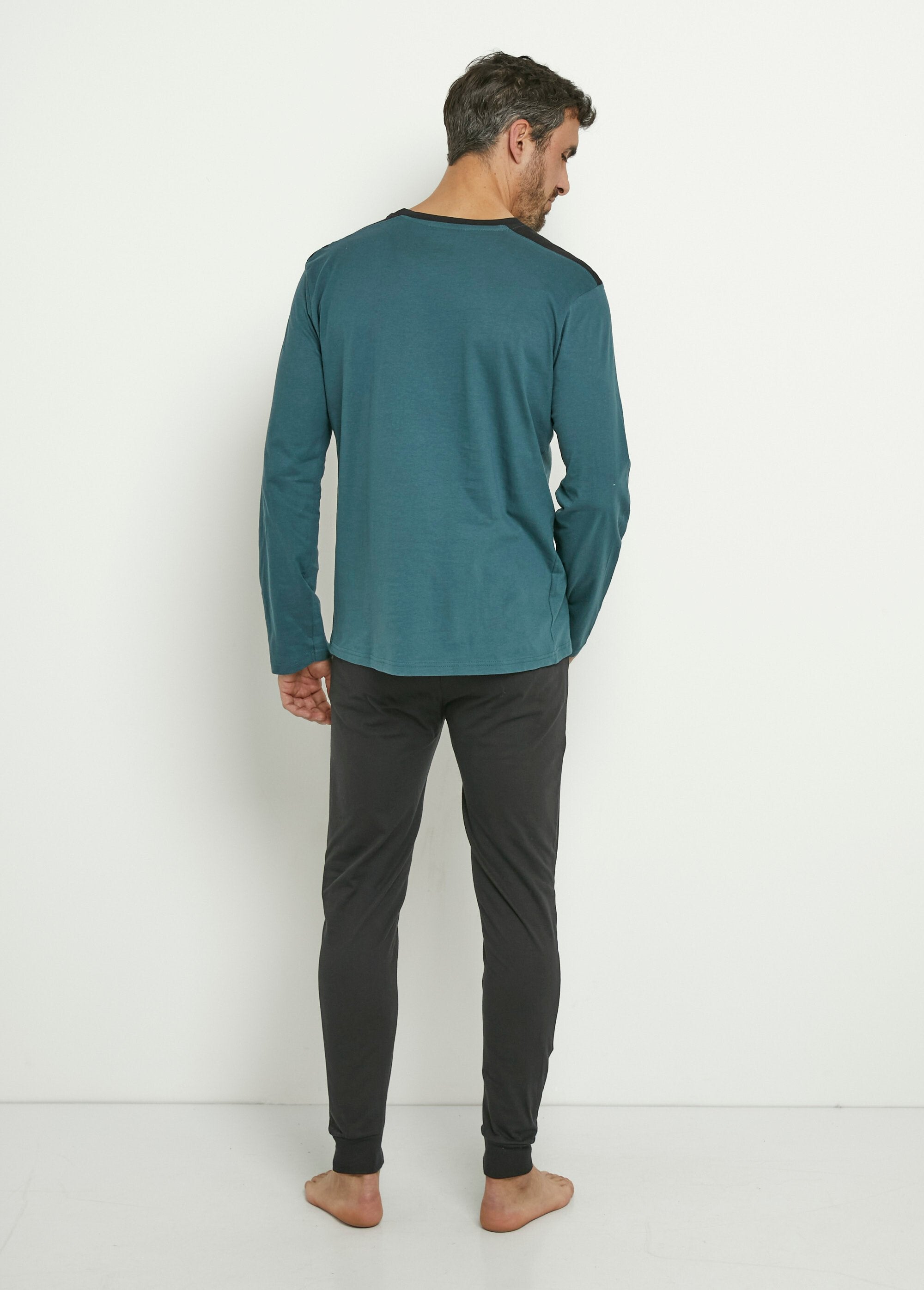 Pigiama_a_maniche_lunghe_a_righe_Vert_DO1_slim