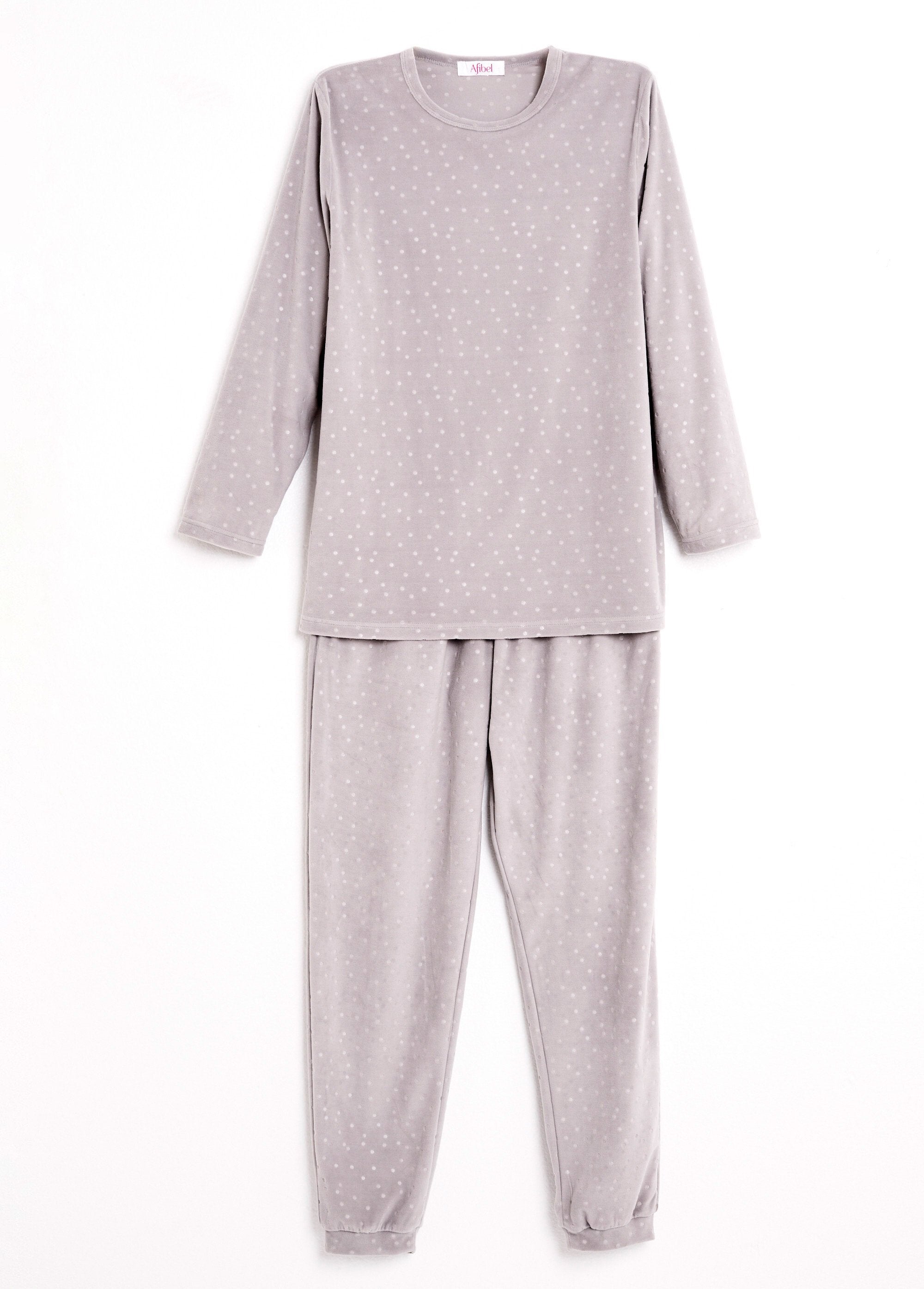 Pantaloni_del_pigiama_collo_rotondo_velluto_a_pois_in_rilievo_Gris_AP1_slim