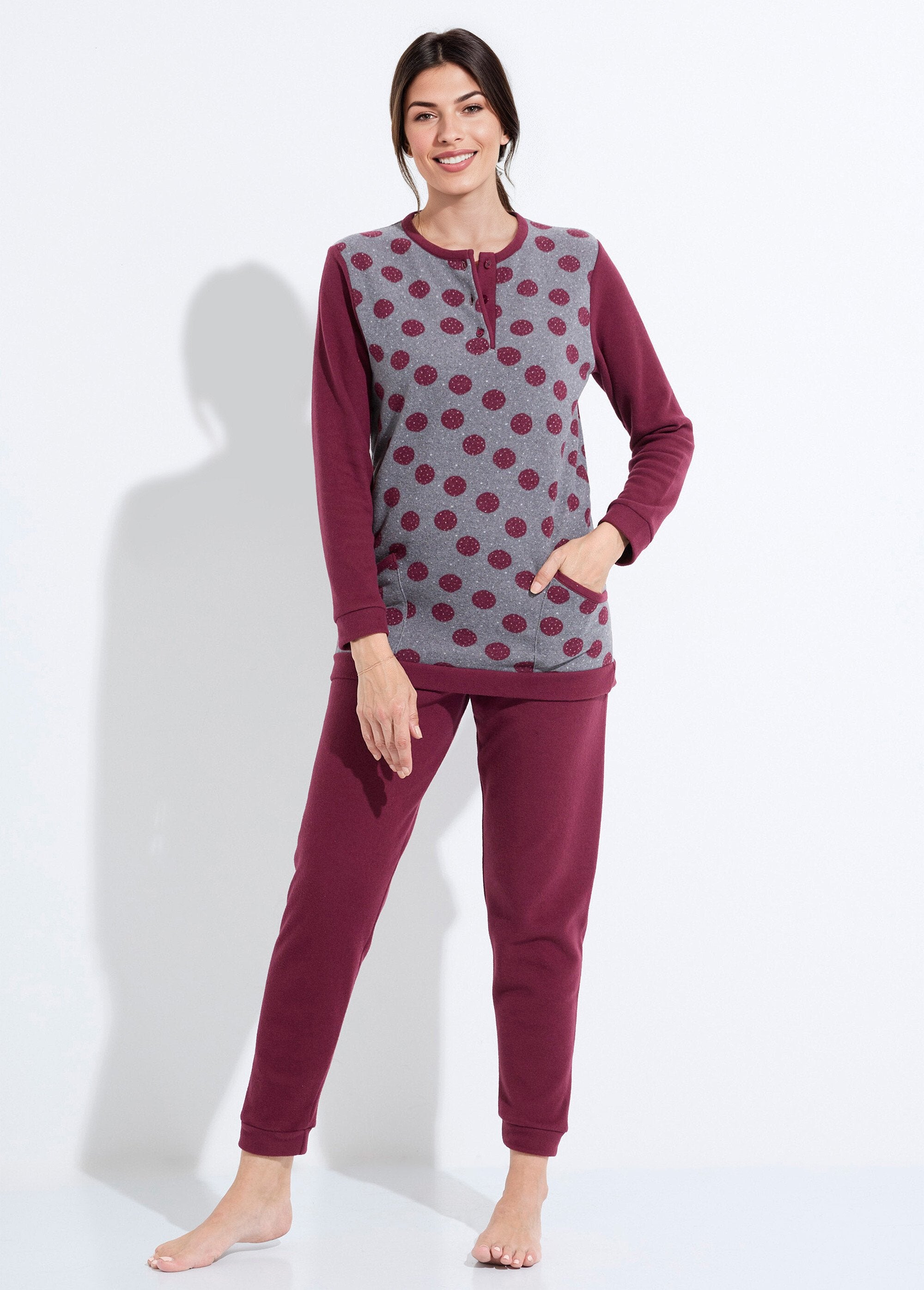 Pigiama_pantalone_in_maglia_Milano,_stampa_a_pois_Bordeaux_FA1_slim