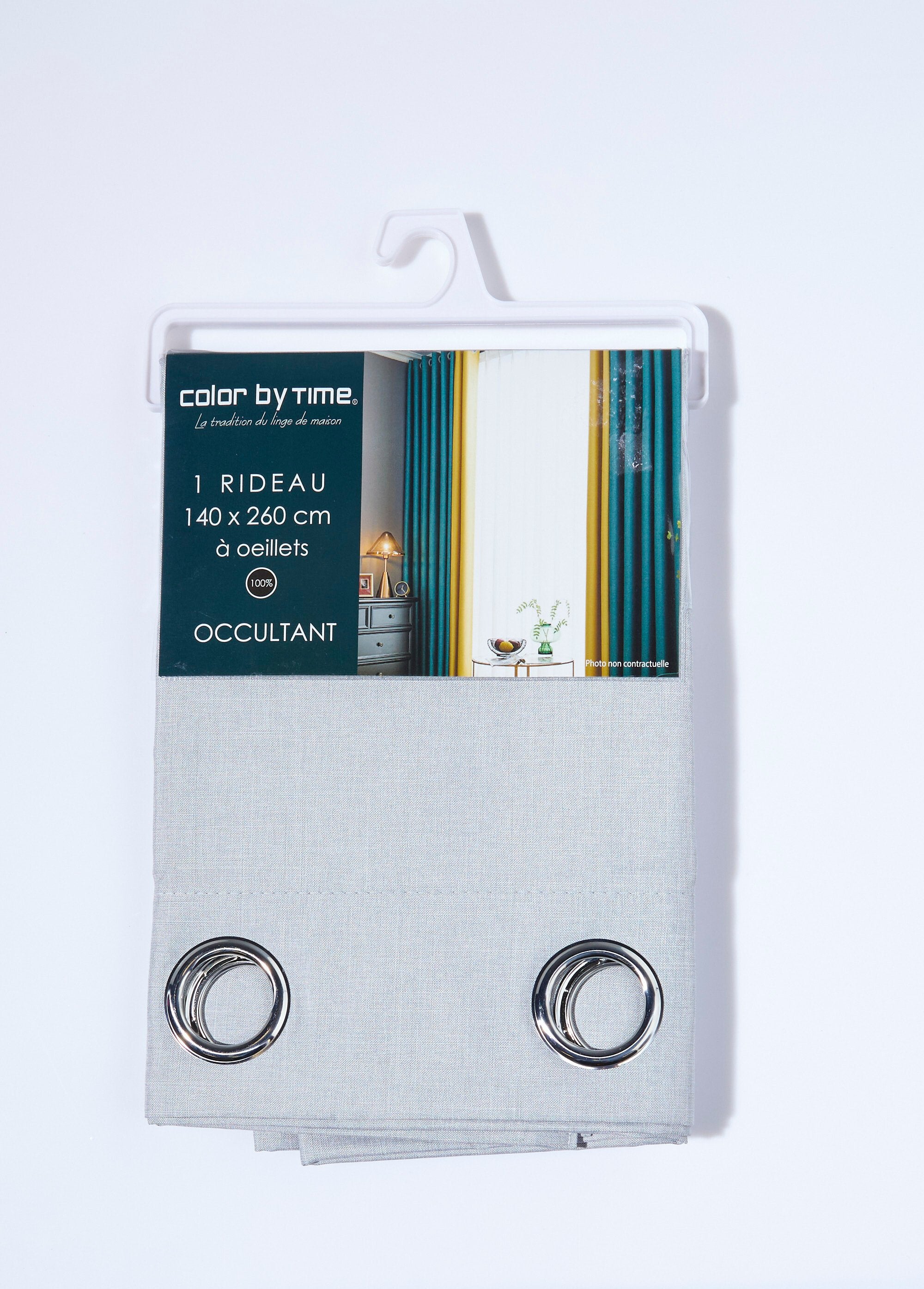 Tenda_oscurante_screziata_a_1_pannello,_occhielli_Gris_fonce_DE2_slim