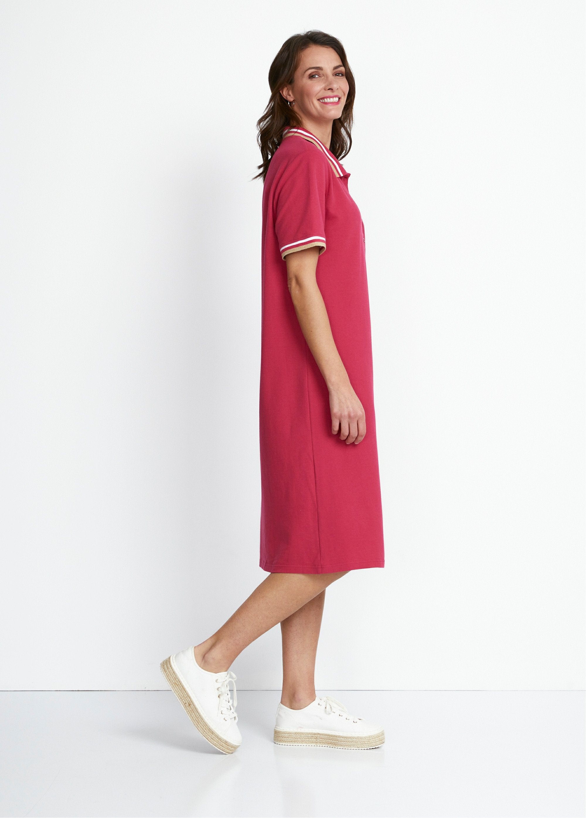 Robe_col_polo_maille_piquée_Fuchsia_DR1_slim